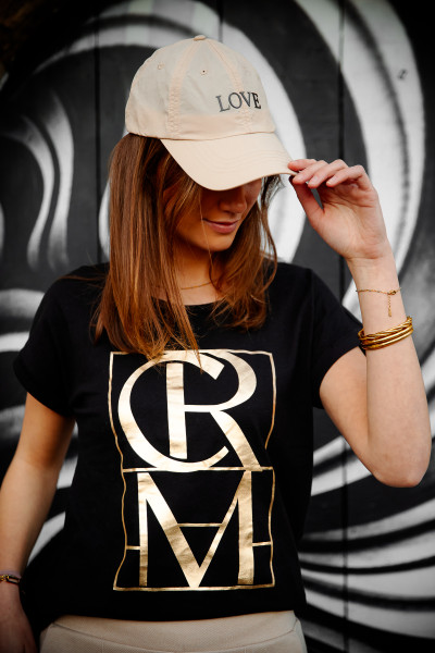 Cream tee-shirt CRLuvan 12218 noir  avec inscriptions dorées