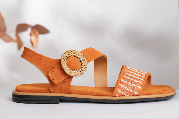 MINKA giacinto crute kaleido 400 orange sandale plate été 