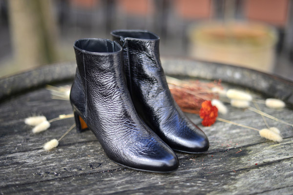 ANAKI BOTTINES ALMA BIS CUIR VINTAGE NOIR A TALONS