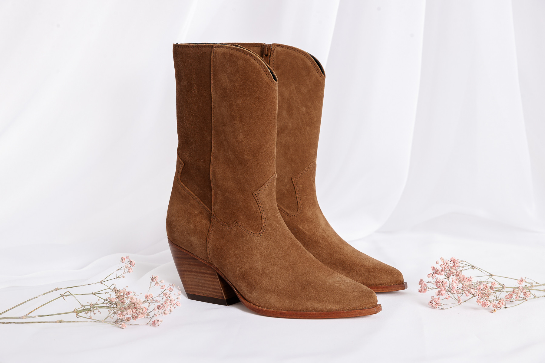 ANAKI BOTTINES CAZILDA FEMME CAMEL BOUT POINTU CUIR