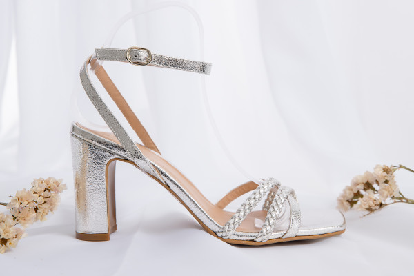 ANAKI SANDALES AMPARO CHAMPAGNE FEMME CUIR BRIDES ARGENT