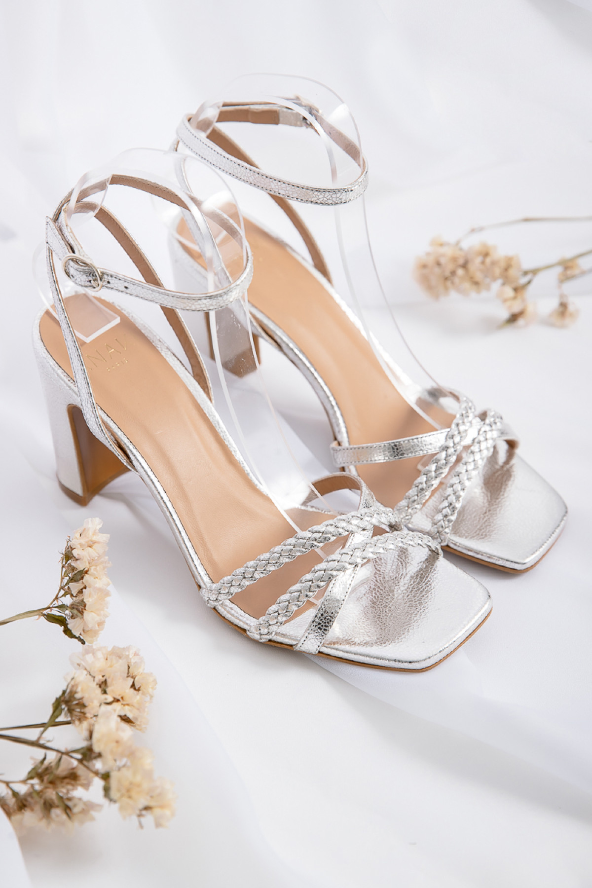 ANAKI SANDALES AMPARO CHAMPAGNE FEMME CUIR BRIDES ARGENT