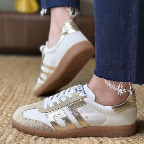 BACK 70 BASKET 17 CLOUD LEATHER METALLIC GOLD 
