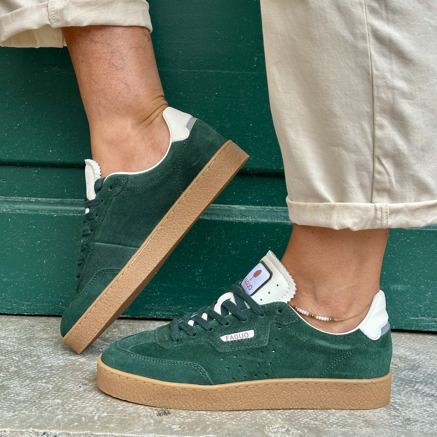 basket faguo lumbo suede green 