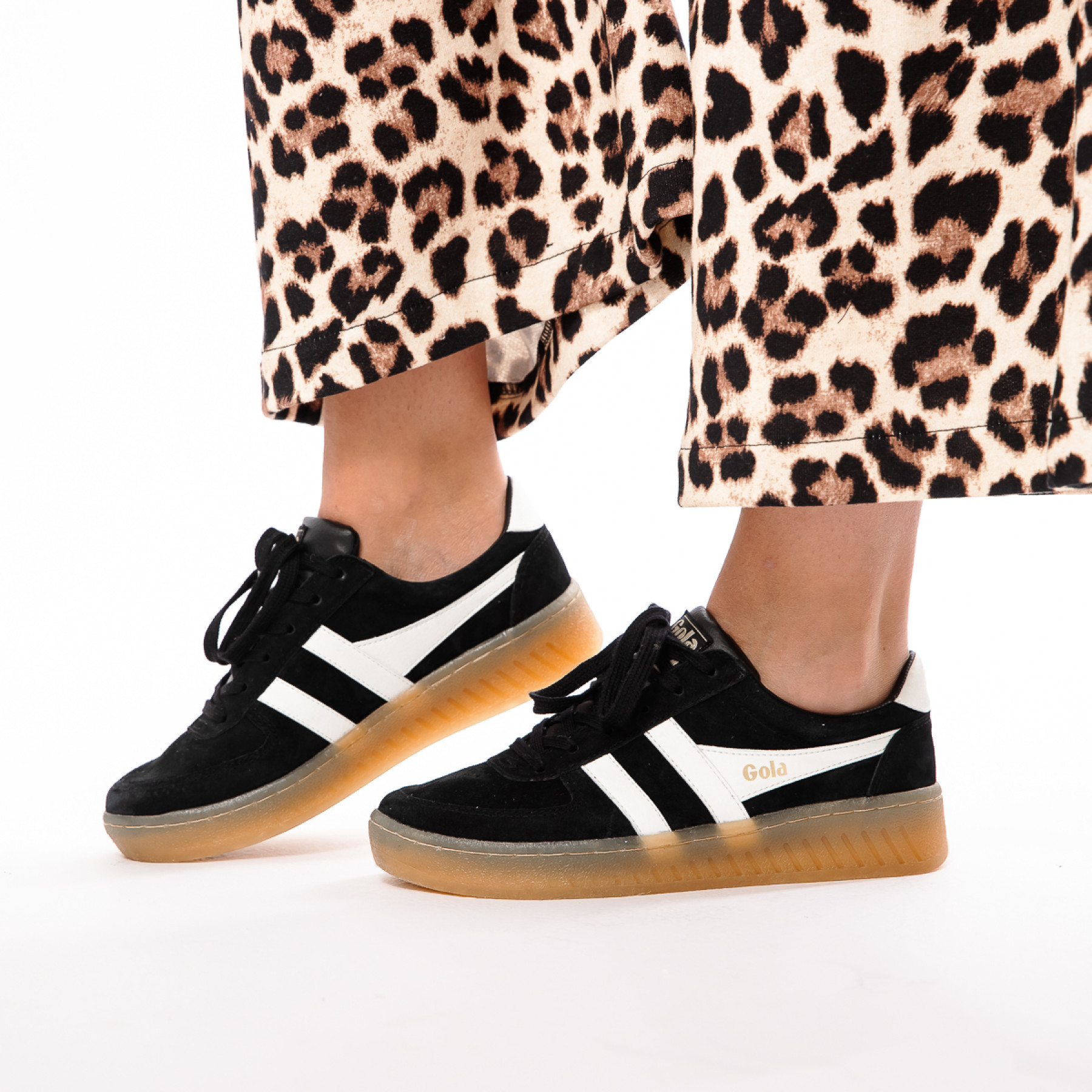 Baskets noir gola grandslam suède femme BLACK CLA589BY