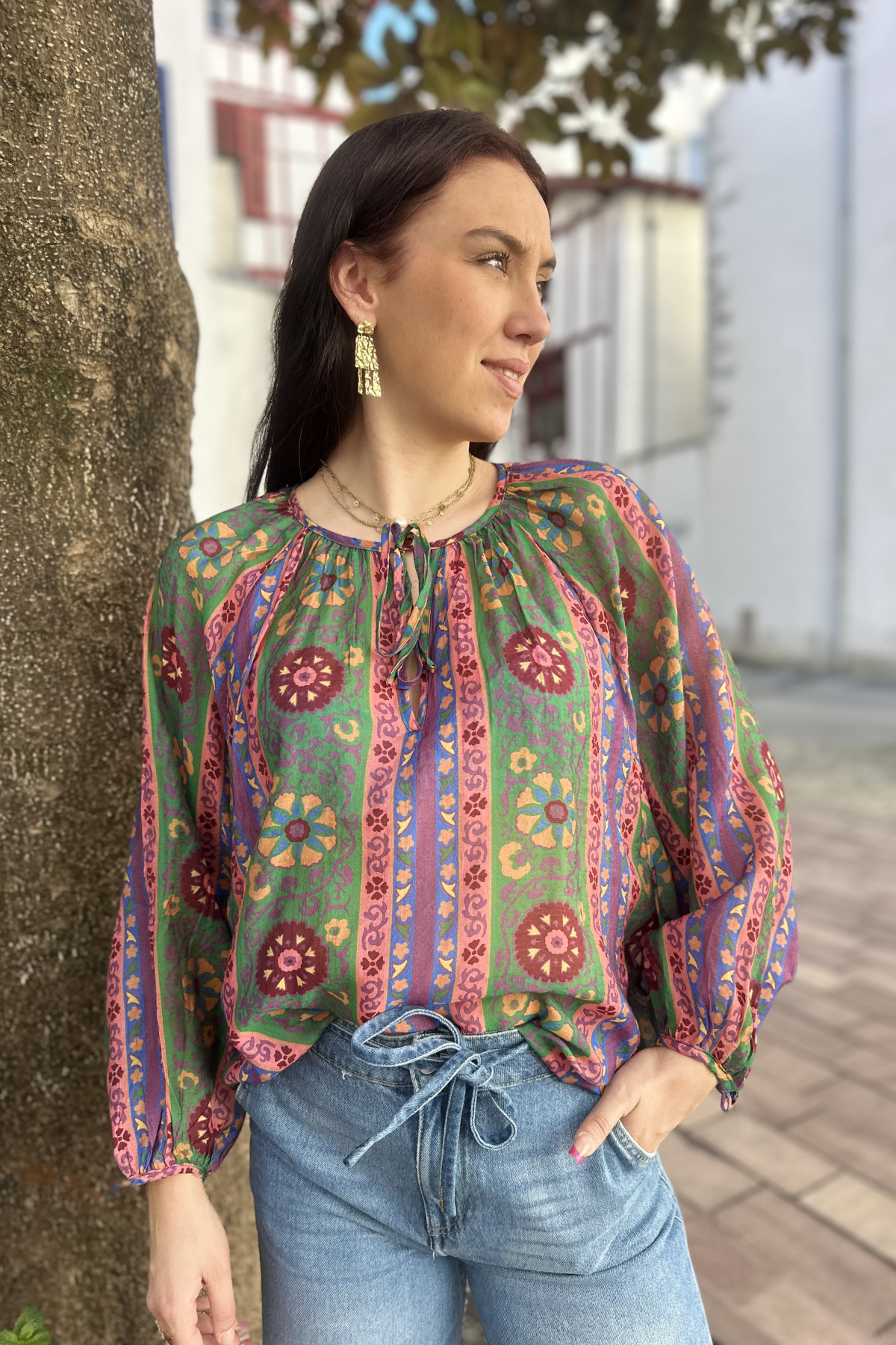 Blouse bohème the korner imprimé multicolore