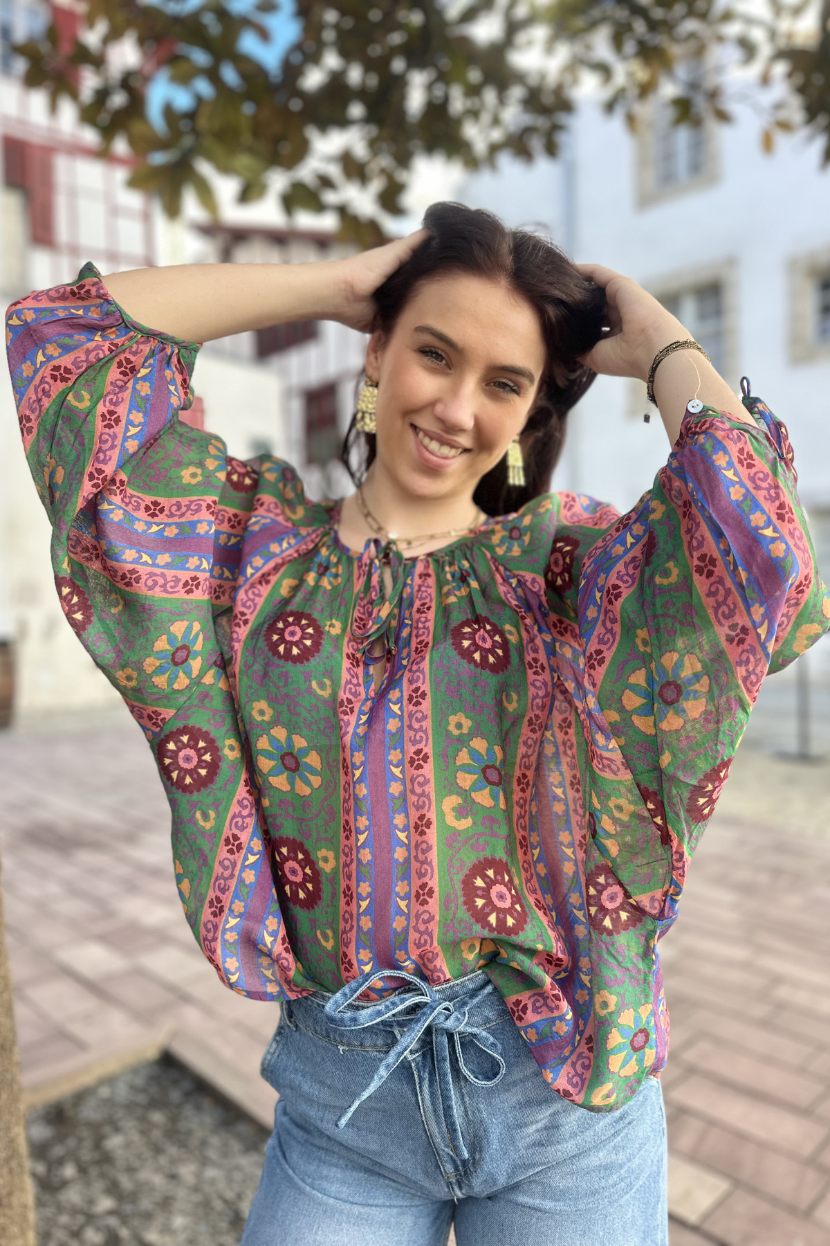 Blouse bohème the korner imprimé multicolore