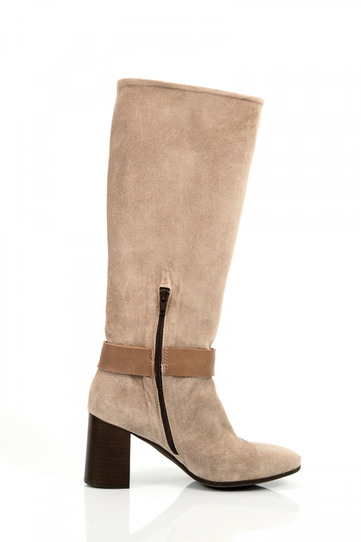 Bottes en cuir beige kanna
