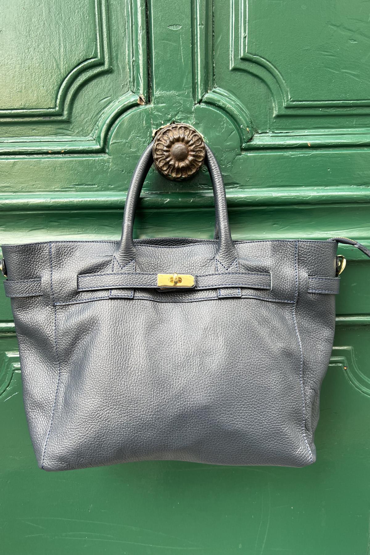 CHUMMY SAC 0180 FEMME NOIR BLEU MARINE DORE (1)