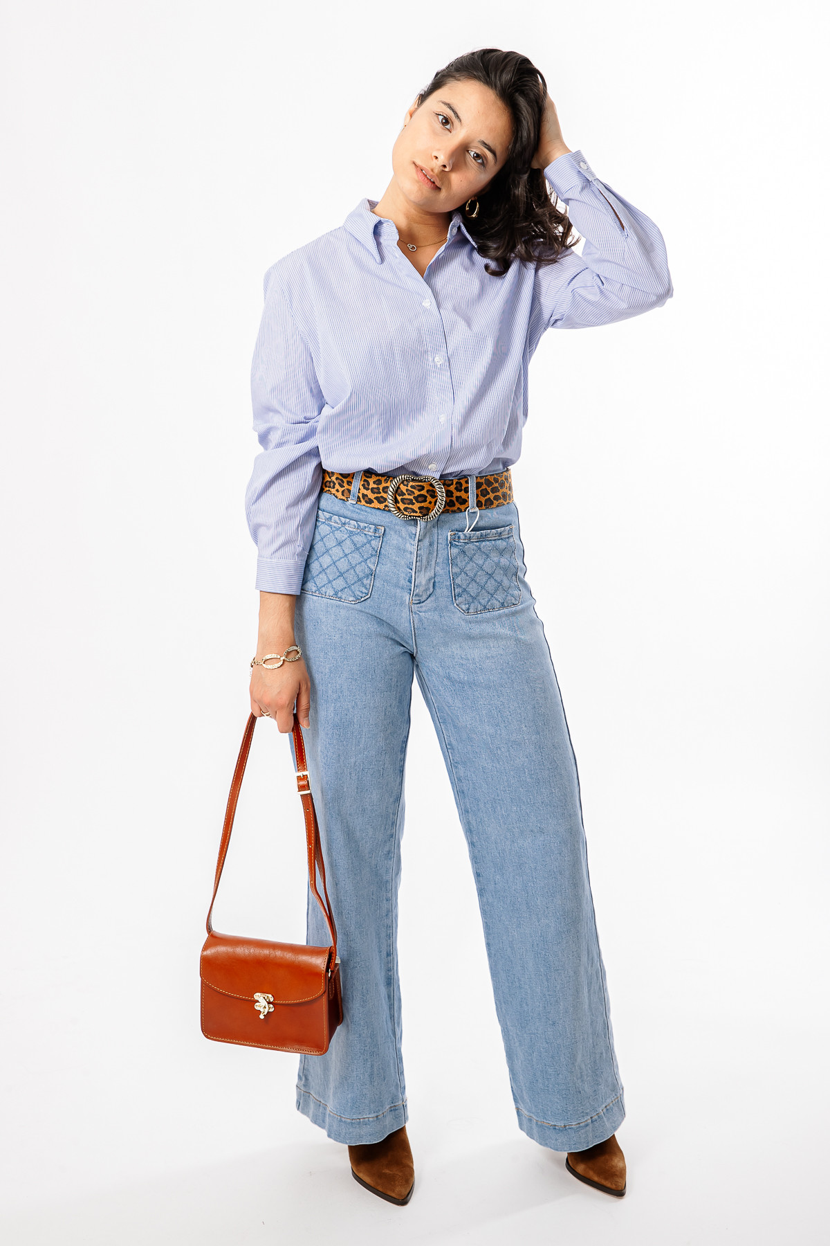 pantalon oraije jd 517 H louise jean flare denim clair (1)