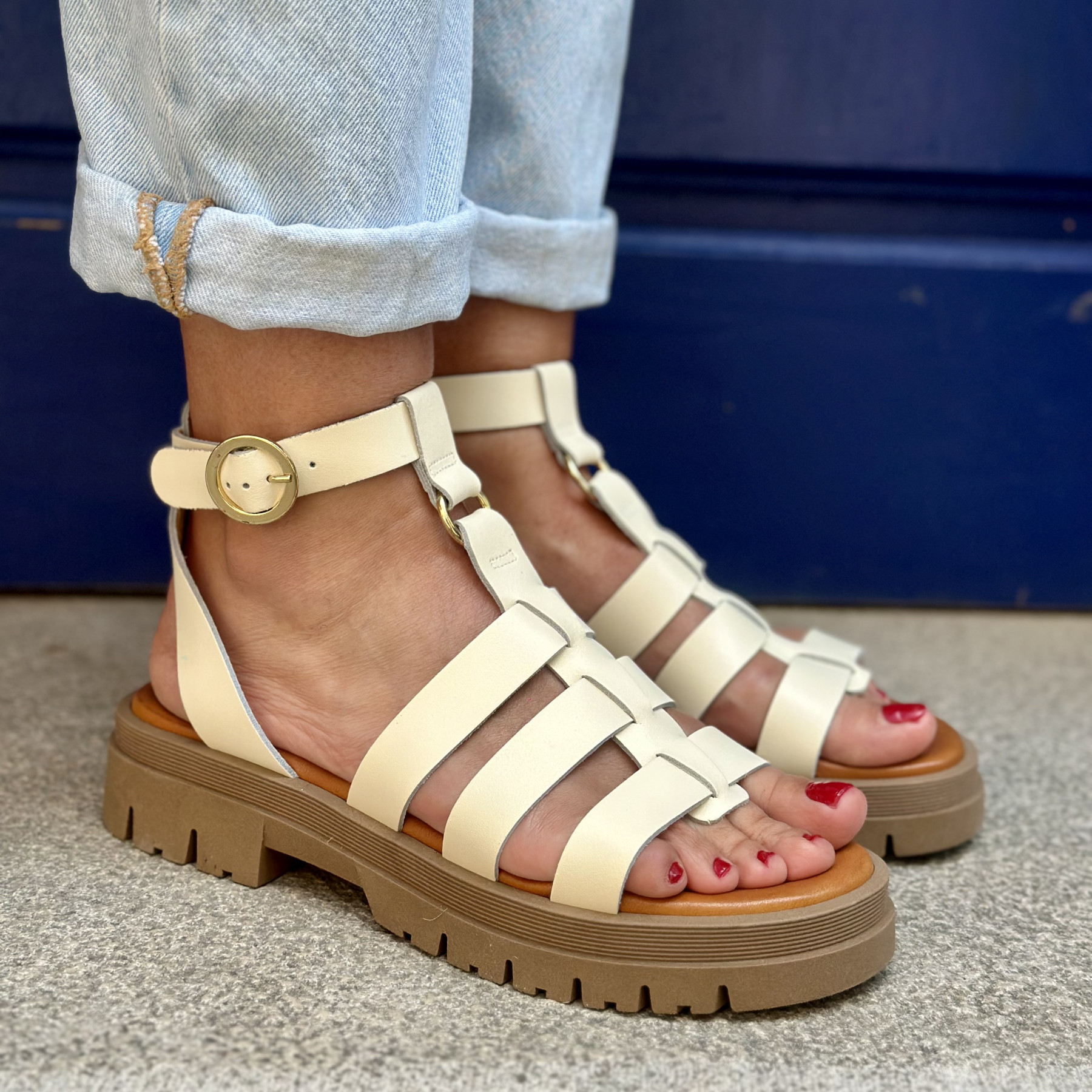 donna lucca sandales 1667 avorie  (2)