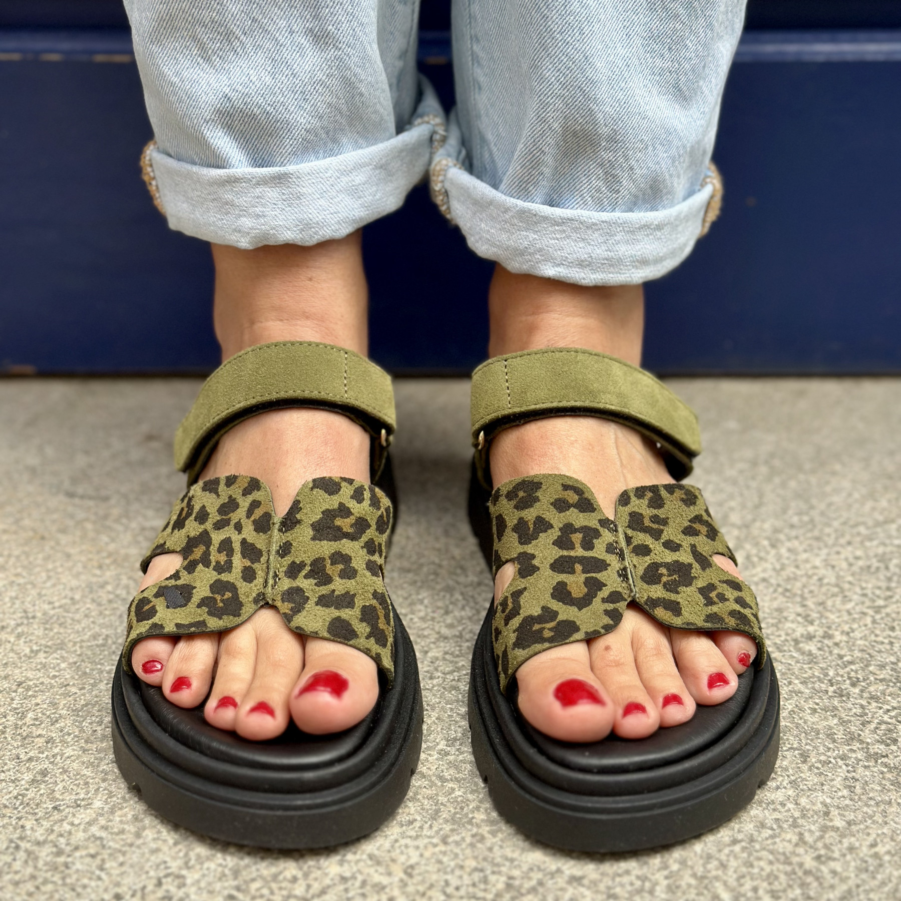 donna lucca sandales 1702 leopard olive  (3)