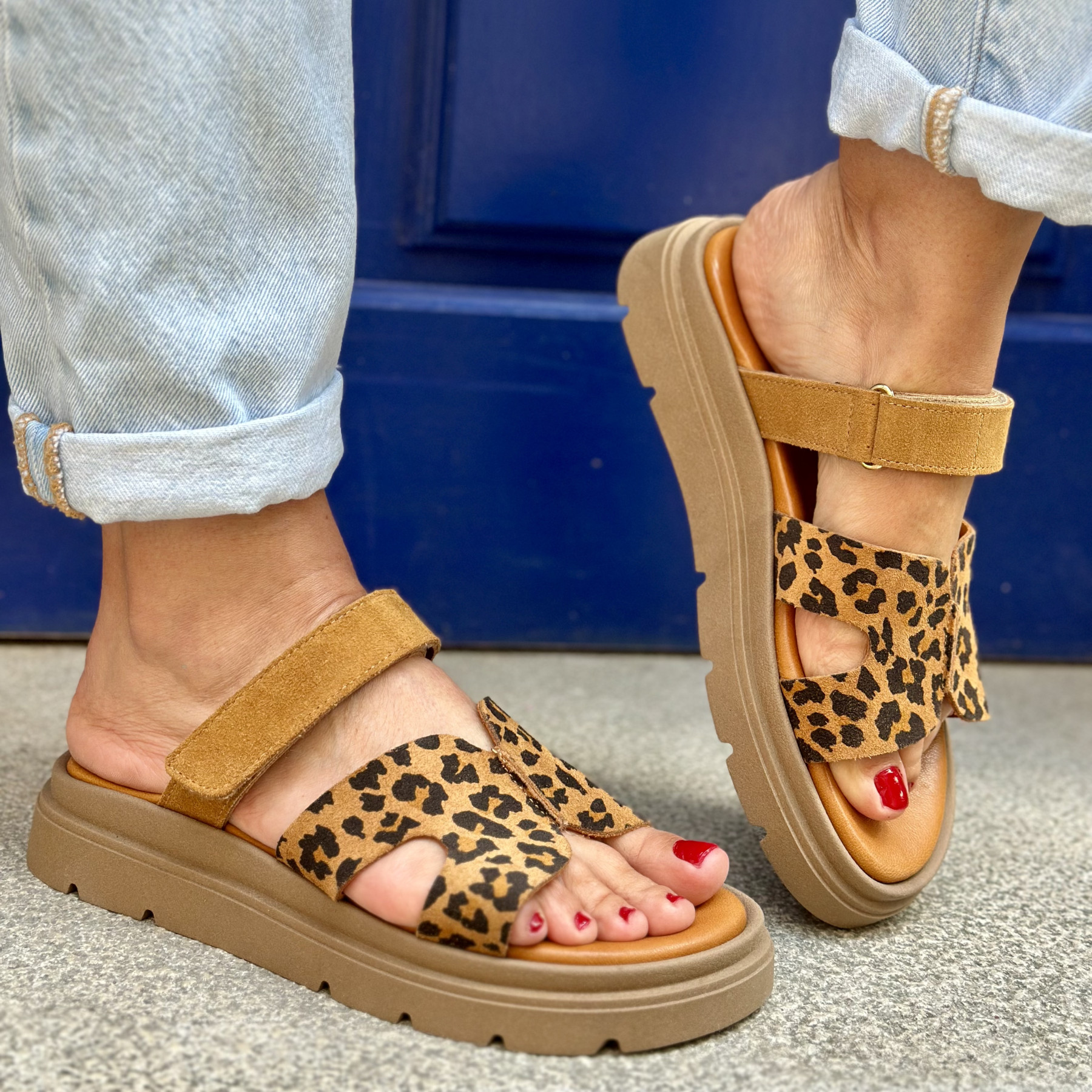donna lucca sandales 1702 leopard cuir  (1)