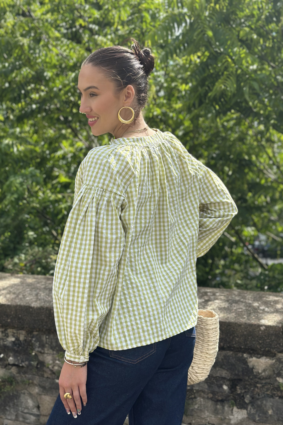 chemise carreaux vichy season VERT 14h165 (4)