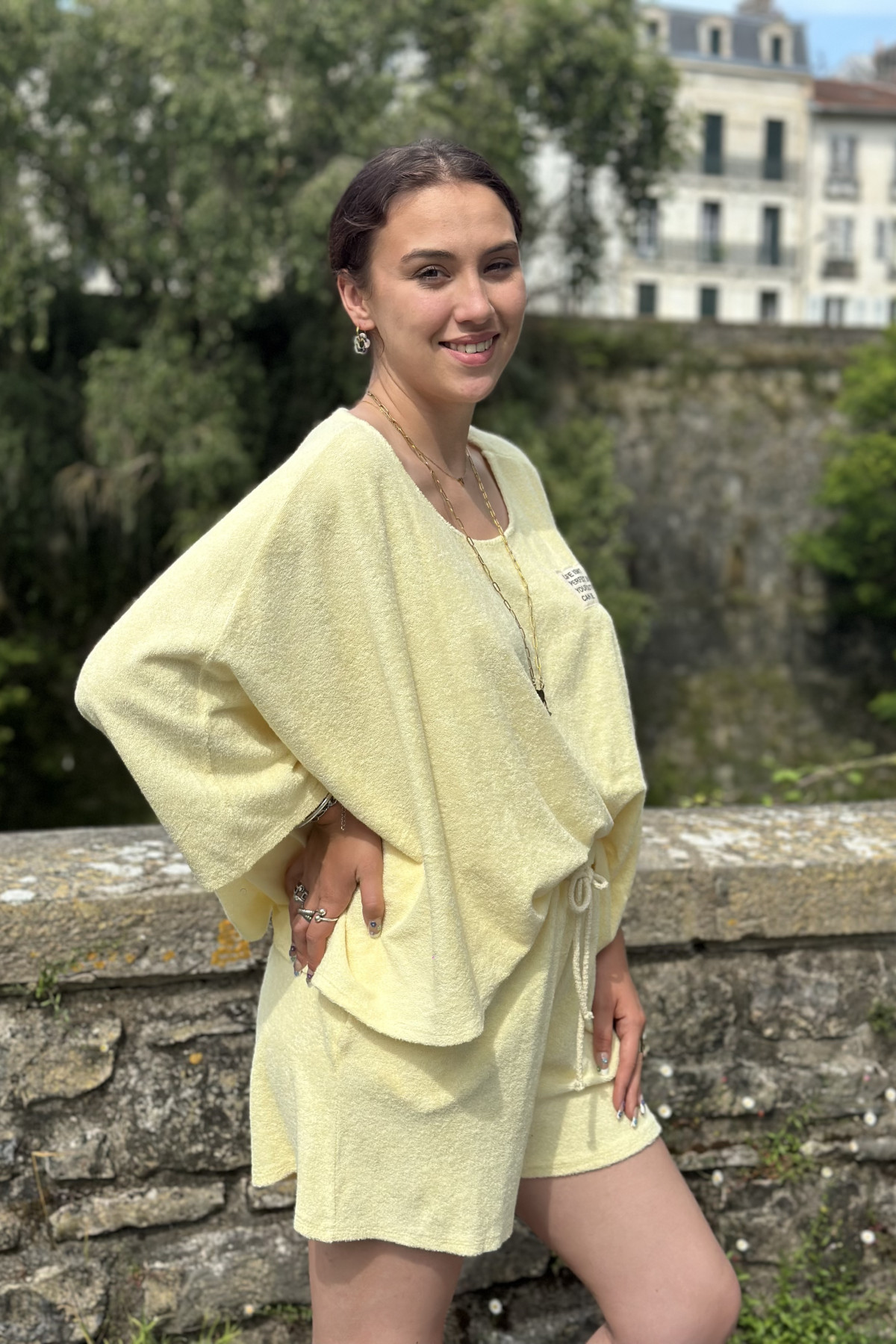 ENSEMBLE EN EPONGE JAUNE  (3)