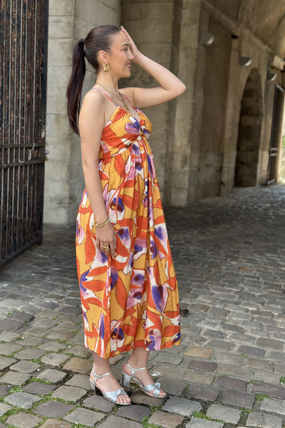 robe longue à bretelle dos nu the korner colorée (3)
