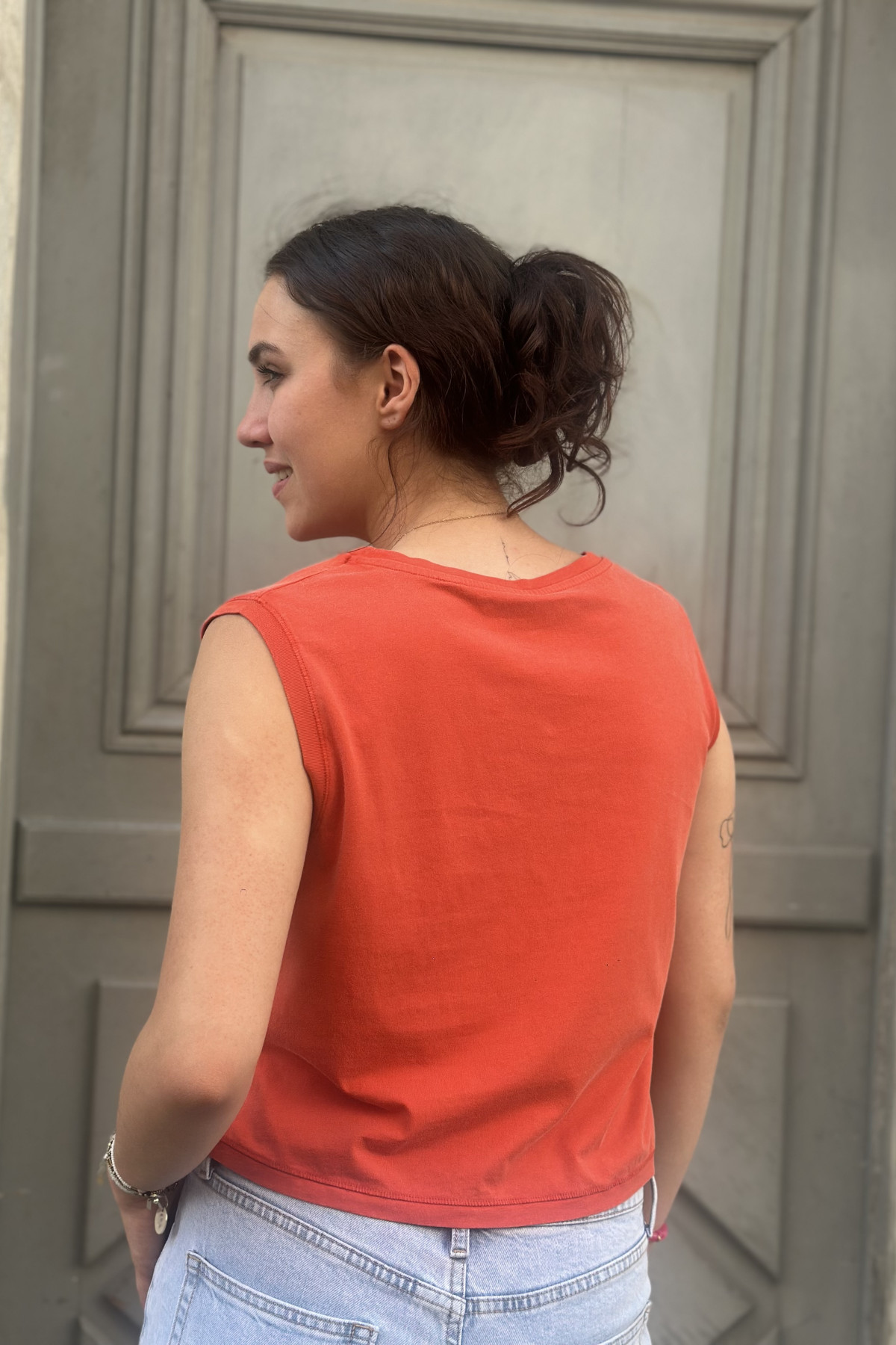 marcello tee shirt sans manches rouge RTOCK LIKE JANIS (3)