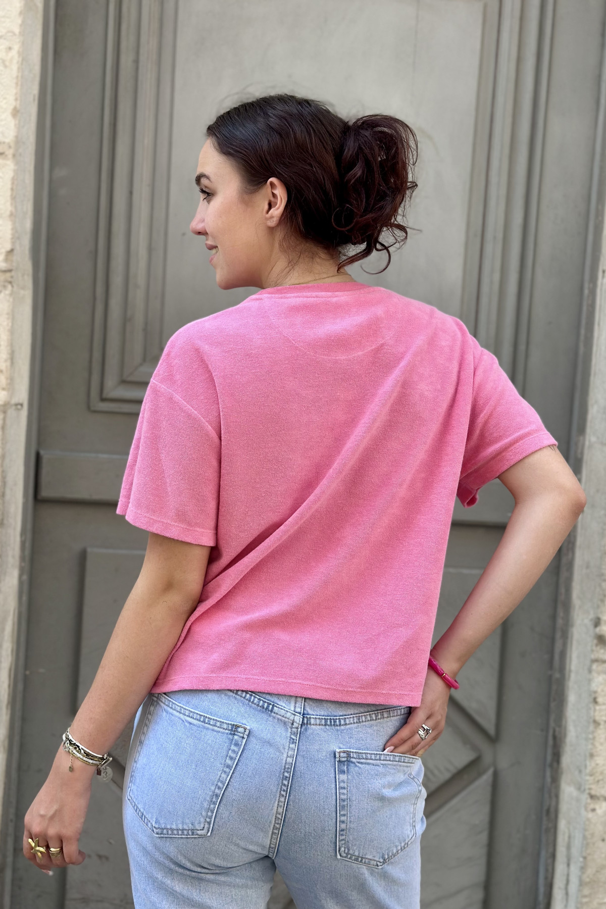 TEE SHIRT MARCELLO EN EPONGE ROSE SAN FRANSISCO (3)