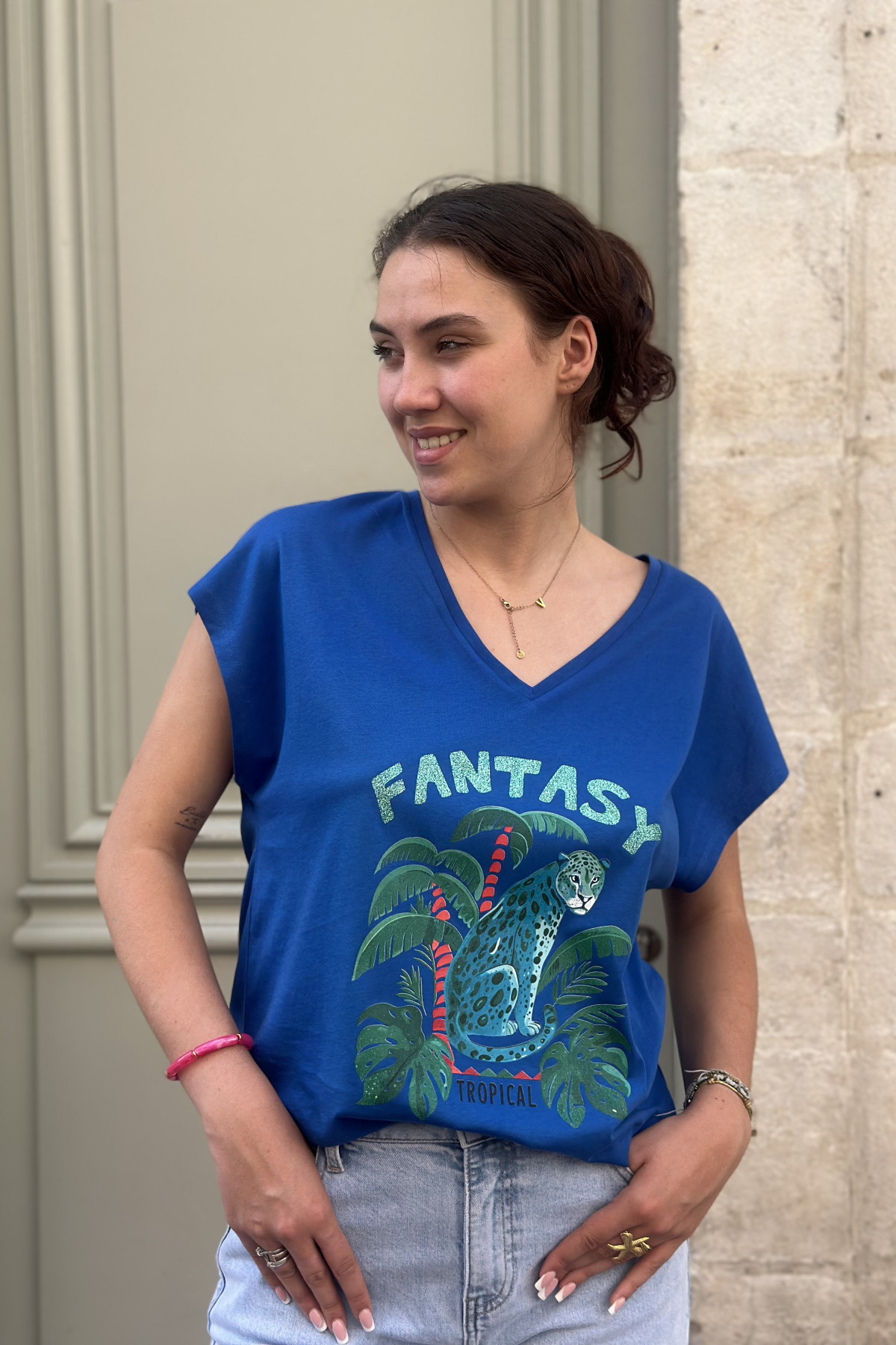 MARCELLO TEE SHIRT BLEU FANTASY AVEC DESSIN (1)