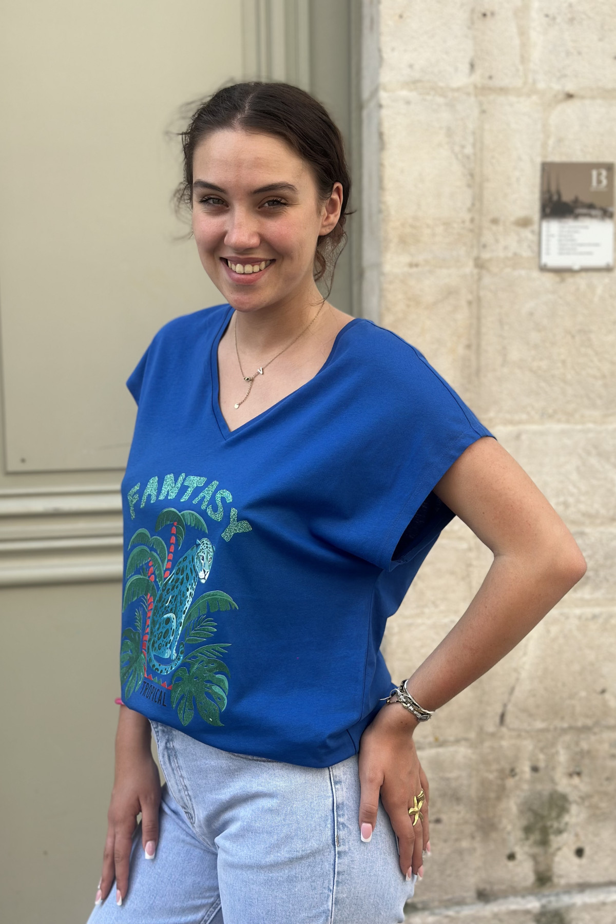 MARCELLO TEE SHIRT BLEU FANTASY AVEC DESSIN (2)