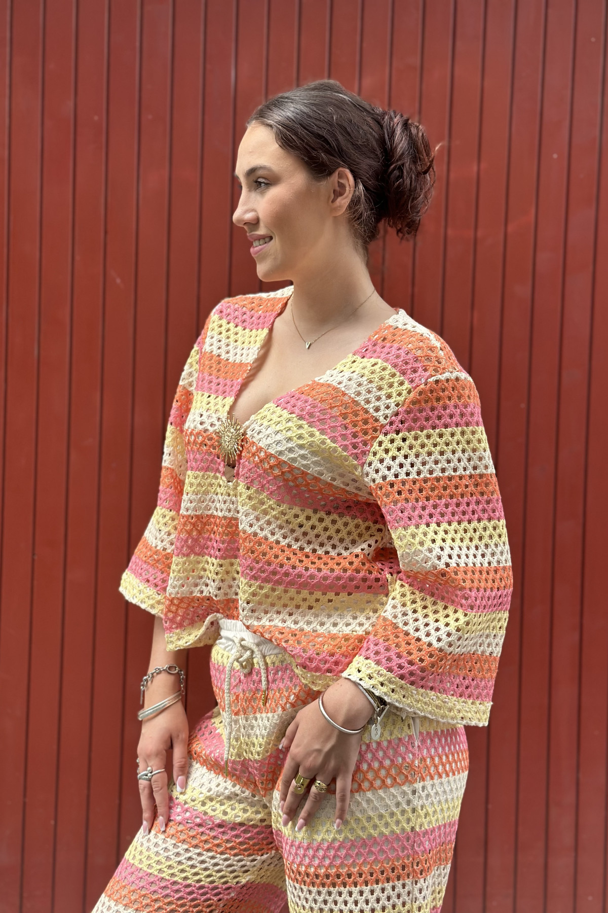 top manches longues en crochet à rayure multicolore (3)