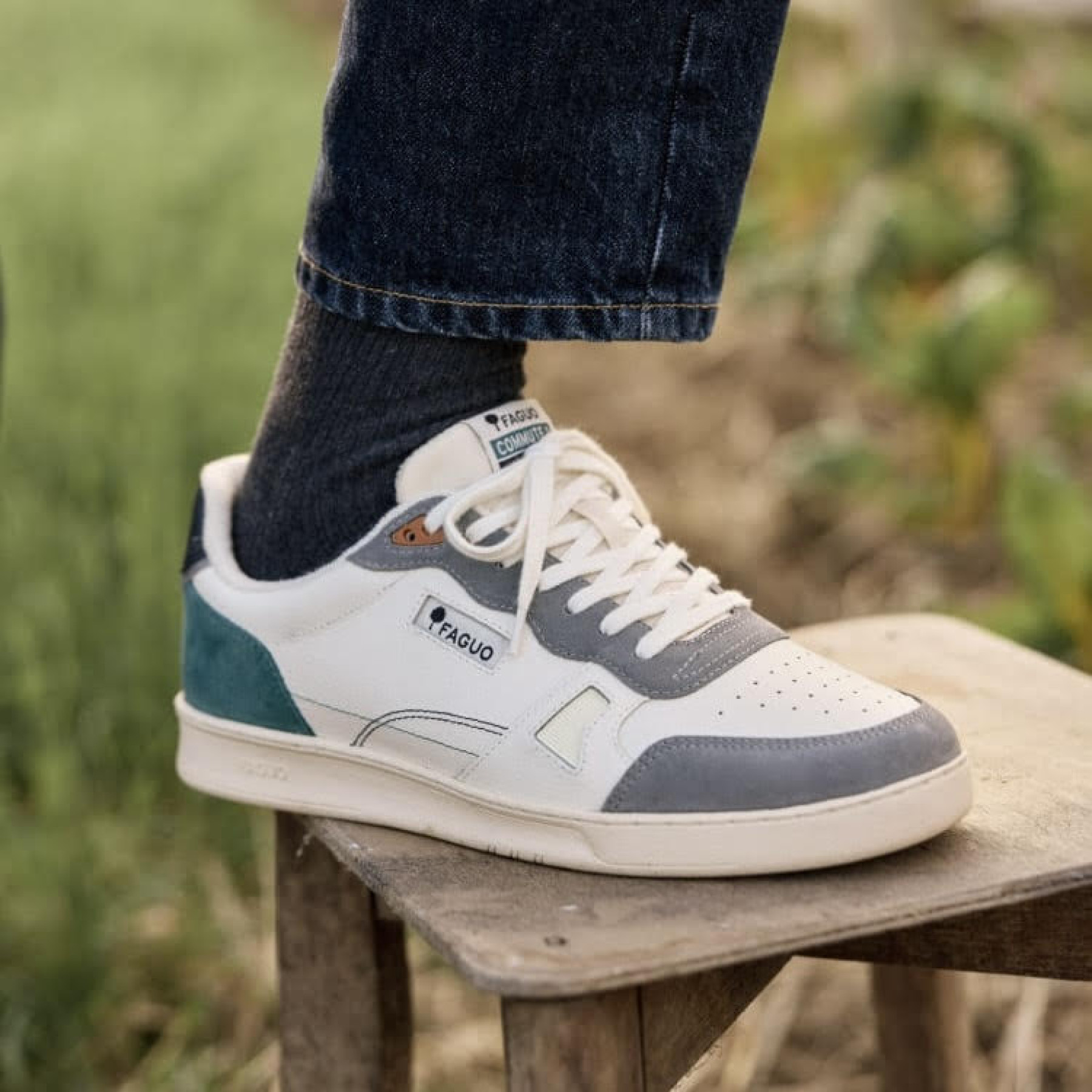 faguo basket commute beige et vert clair (3)