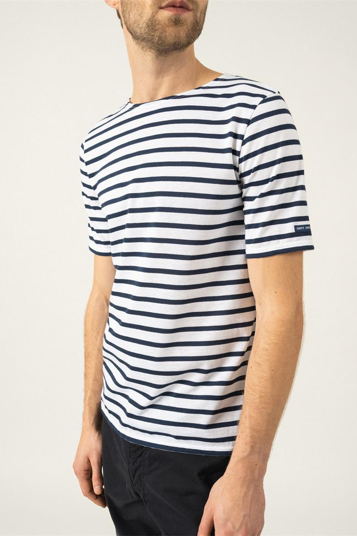 saint james t-shirt marinière levant neige/marine (4)