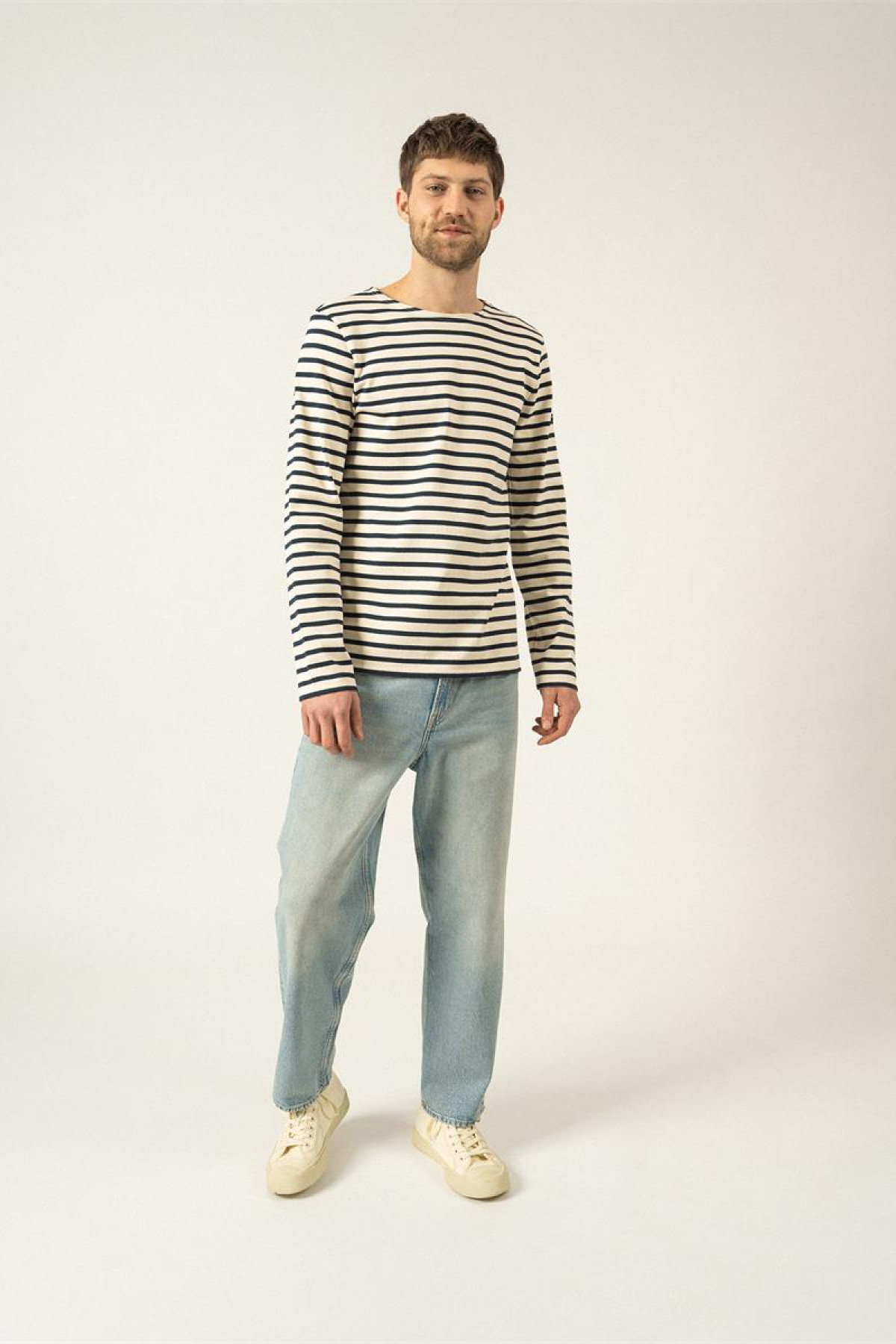 saint james pull marinière manches longues meridien écru / marine (2)