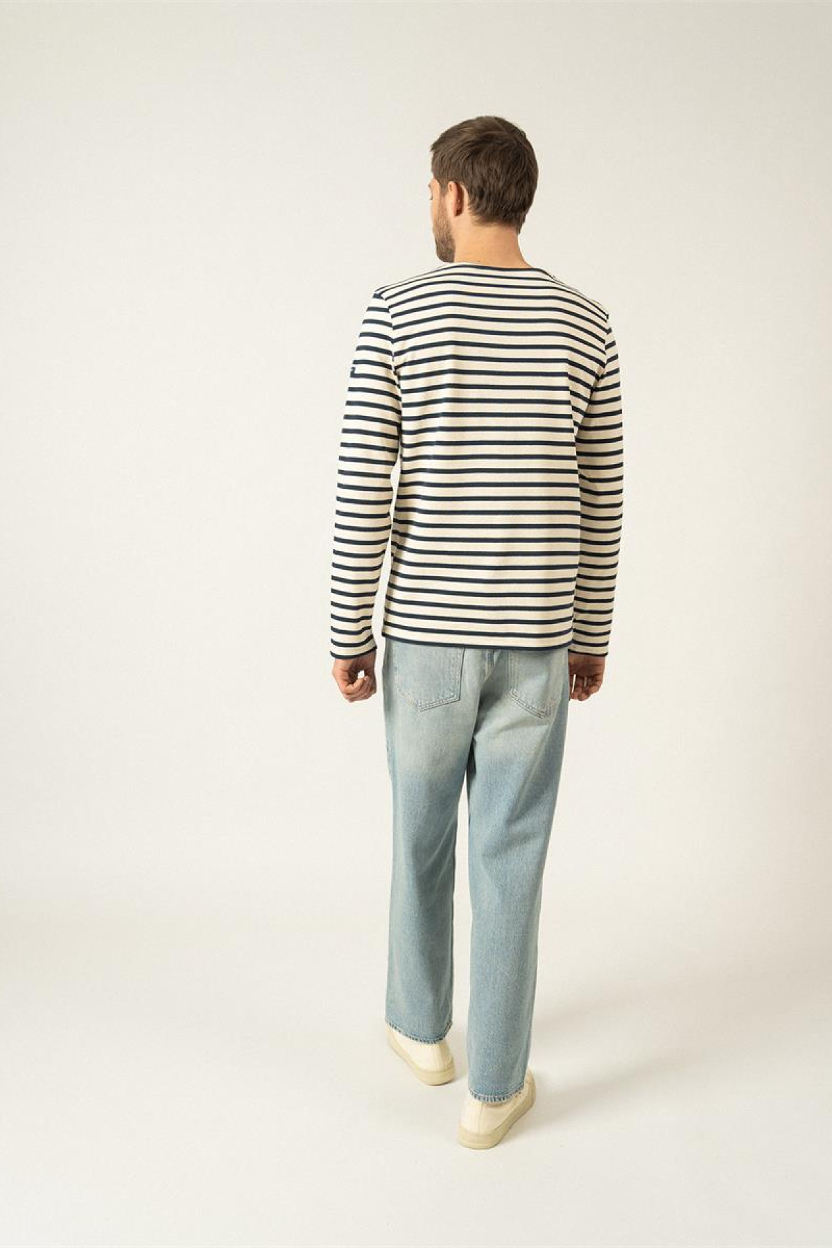 saint james pull marinière manches longues meridien écru / marine (3)