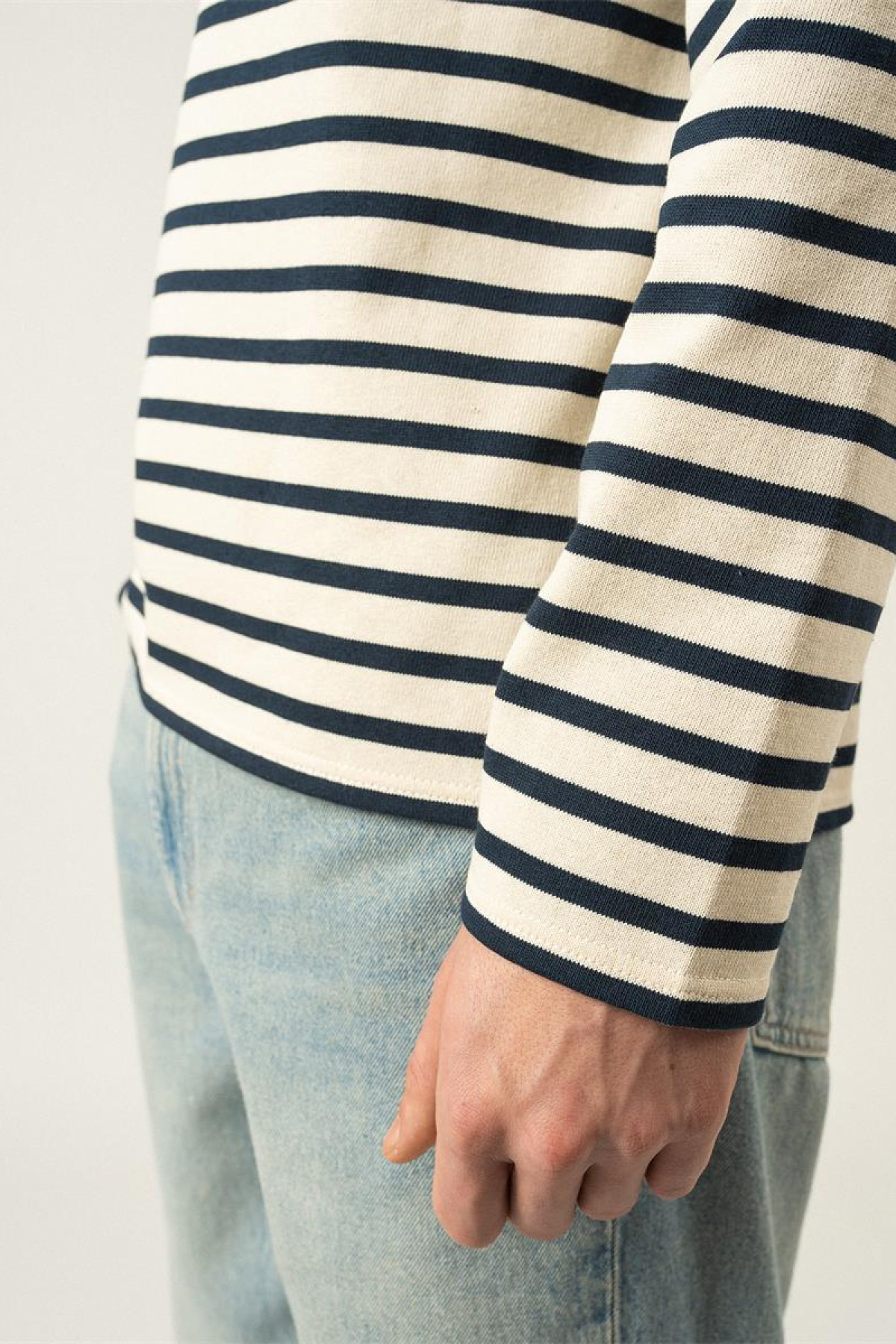 saint james pull marinière manches longues meridien écru / marine (4)