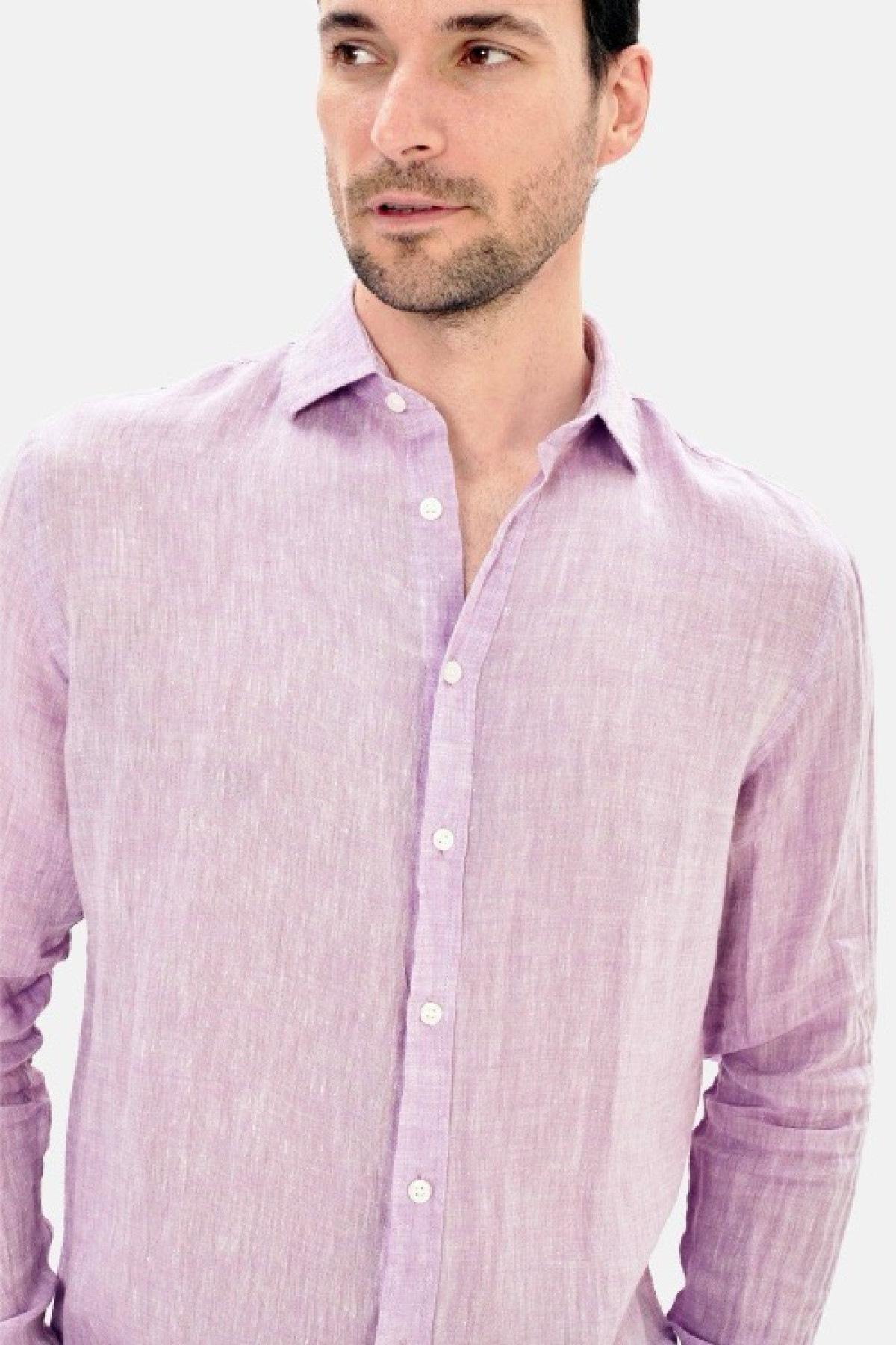 chemise 100% lin lila (3)