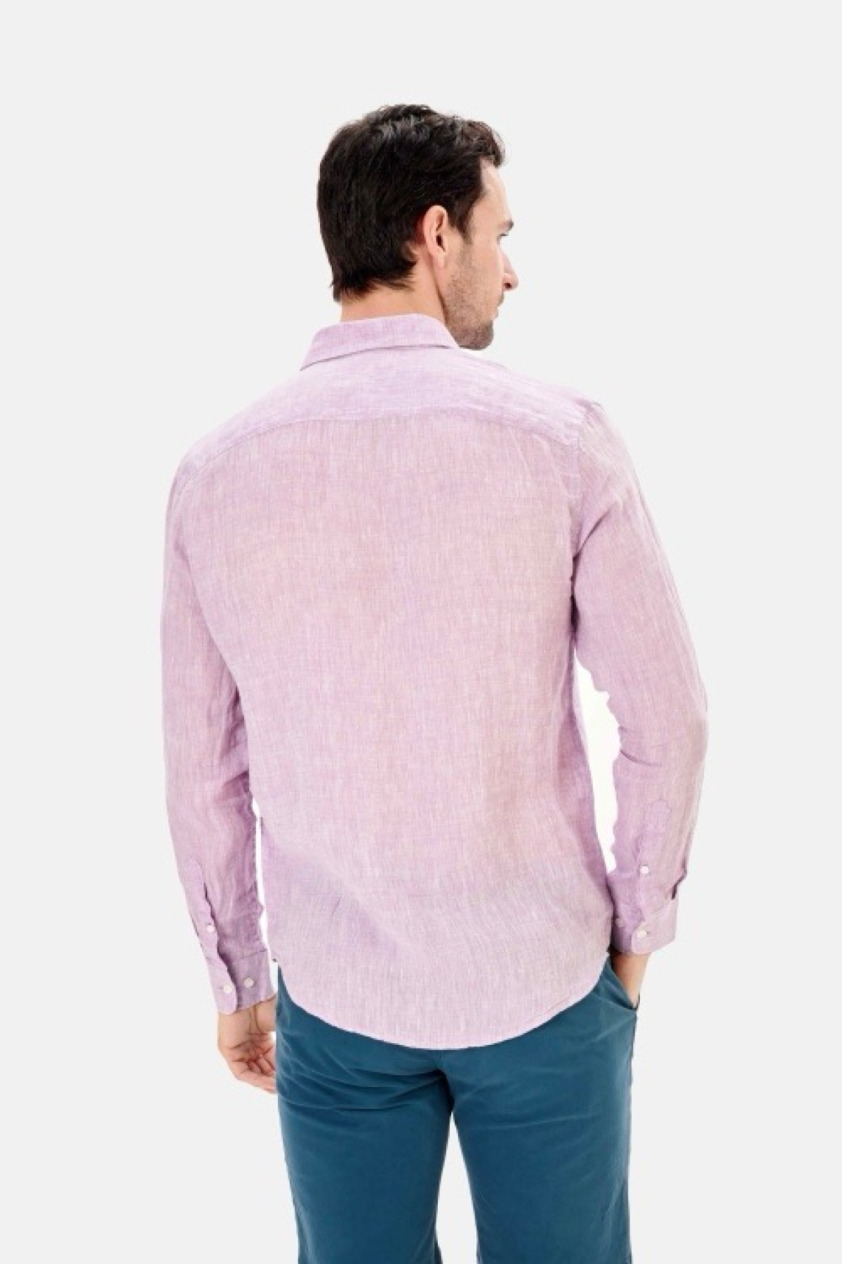 chemise 100% lin lila (4)