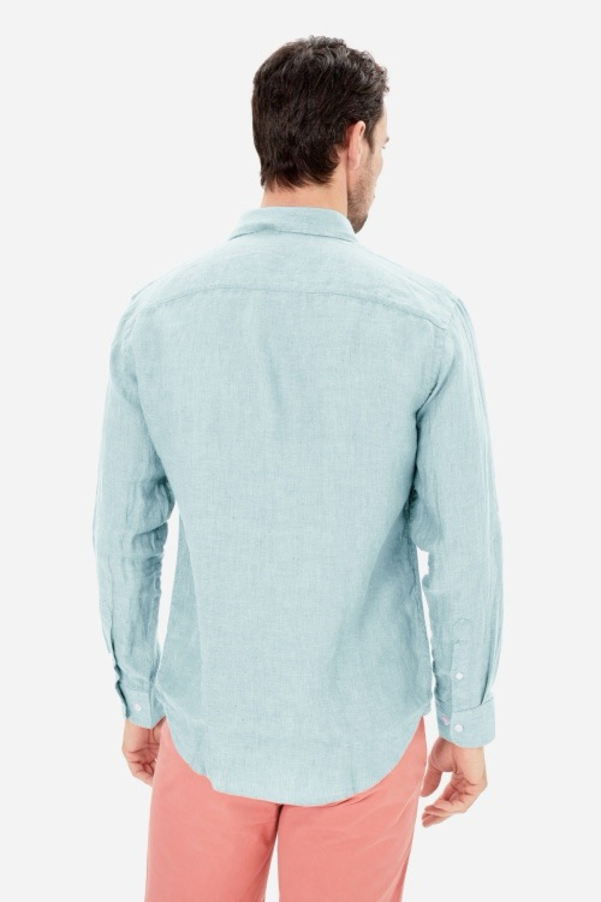 chemise 100% lin vert clair (4)