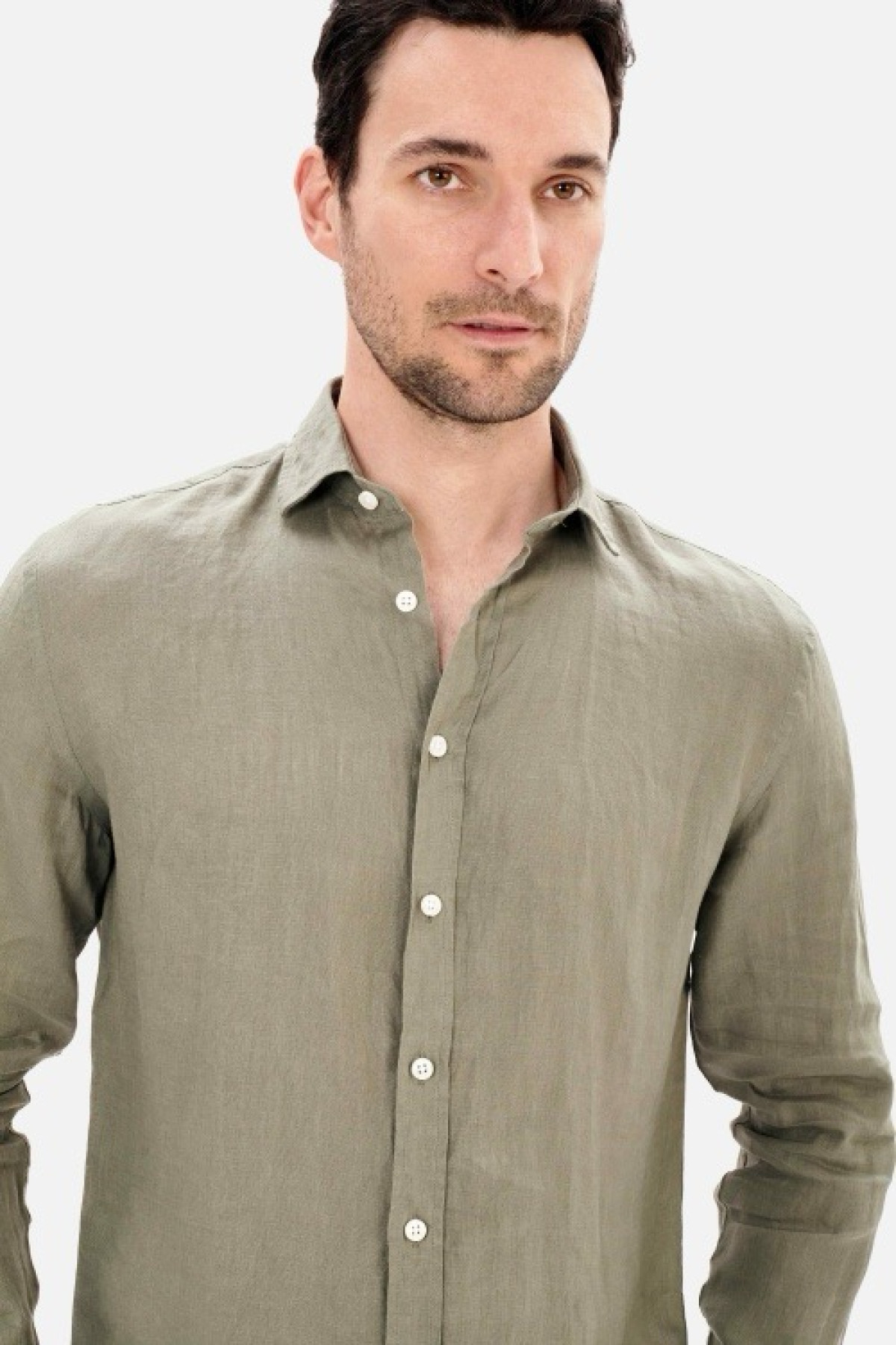 chemise 100% lin kaki (3)