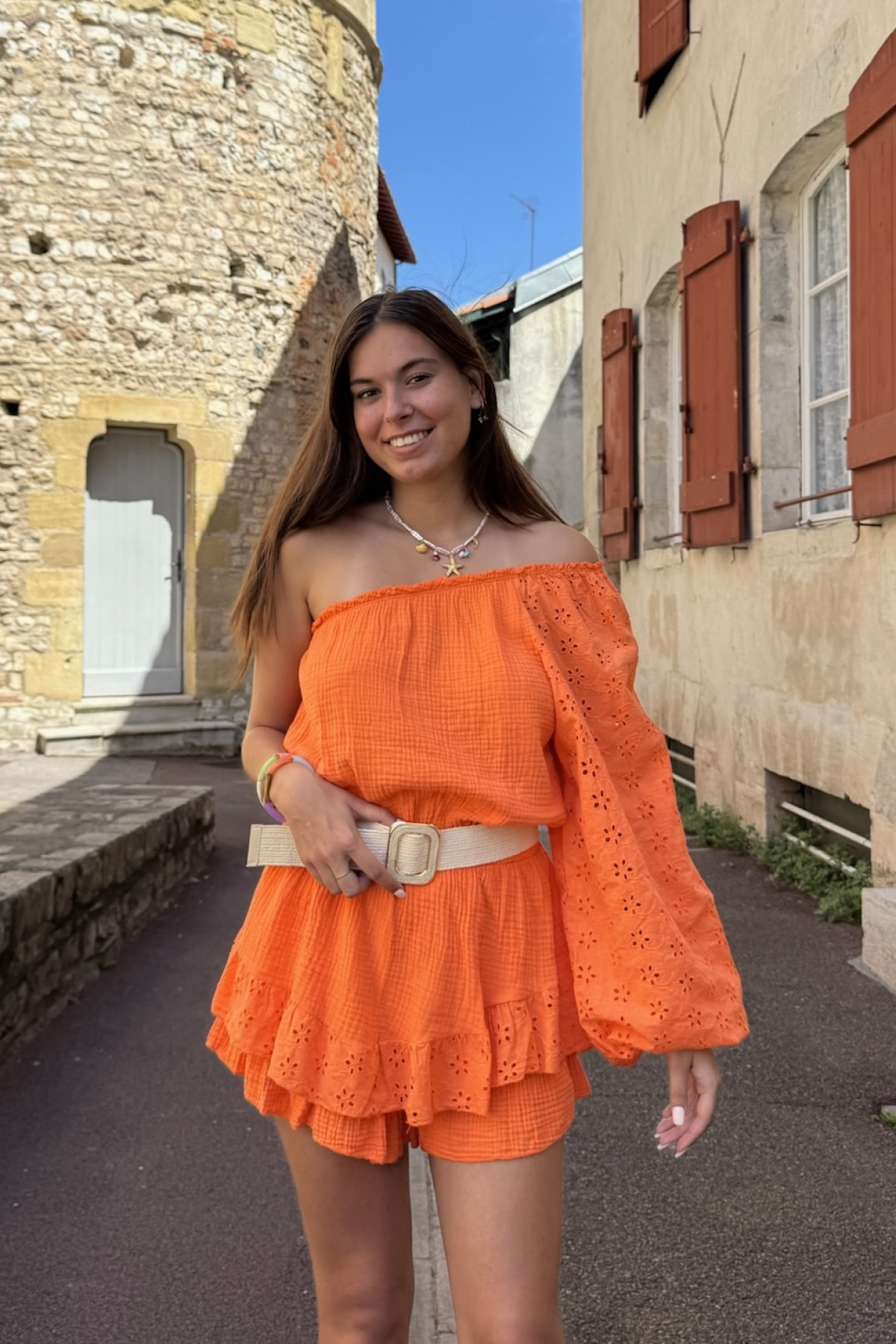 combinaison short orange 9012 sans manches 9012 ete 2025 (1)