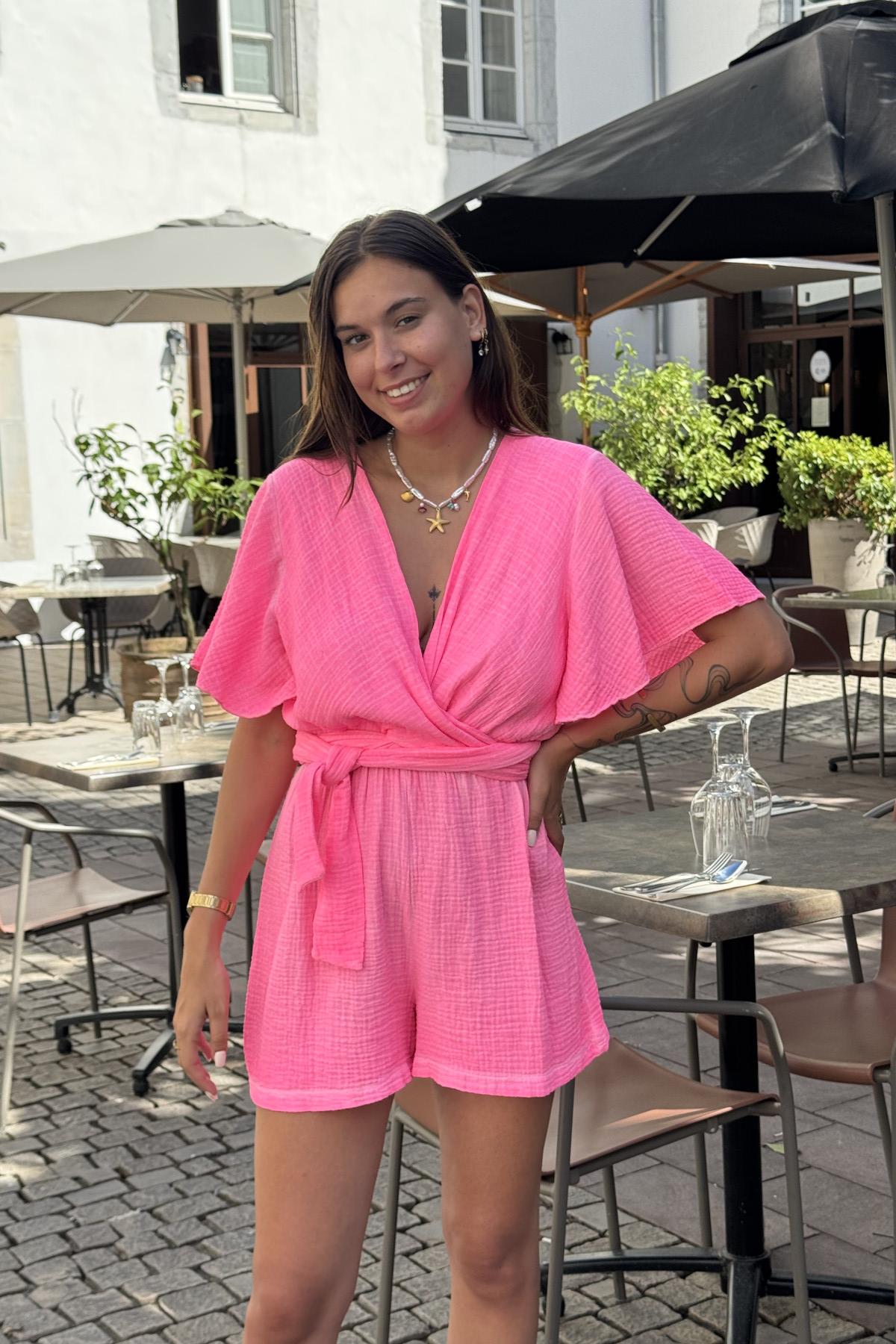 combinaison rose en gaze de coton 13172 (3)