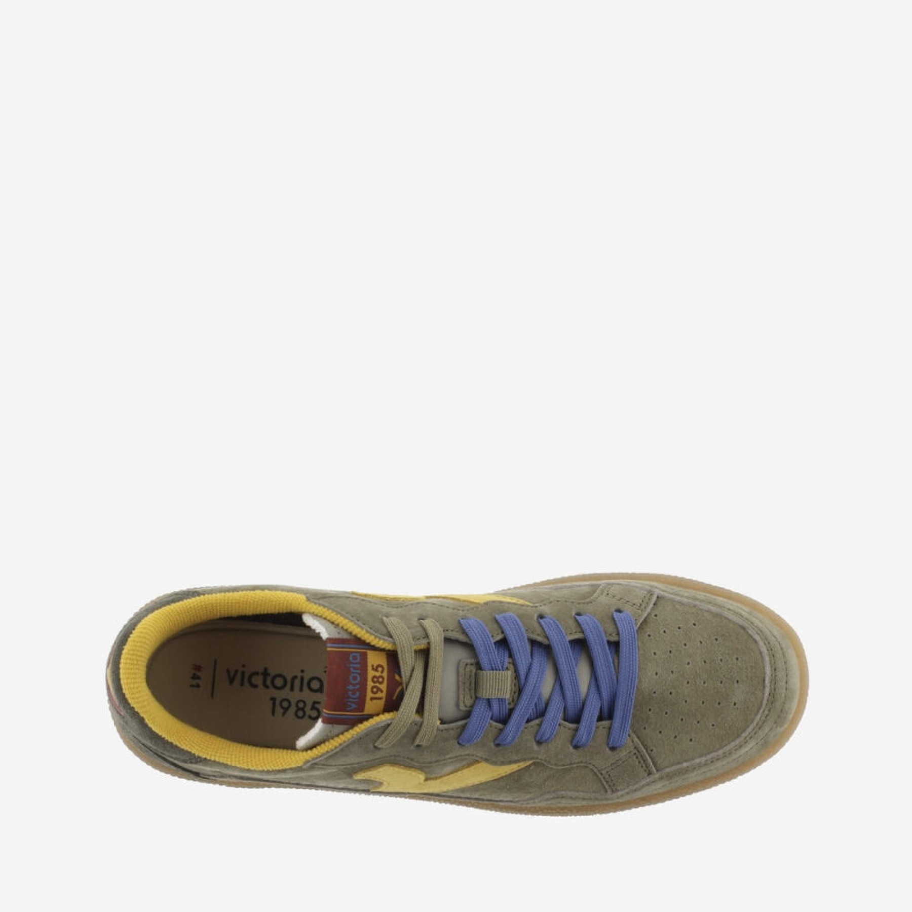 Victoria basket smash kaki 6111 avec lacets bleu (4)