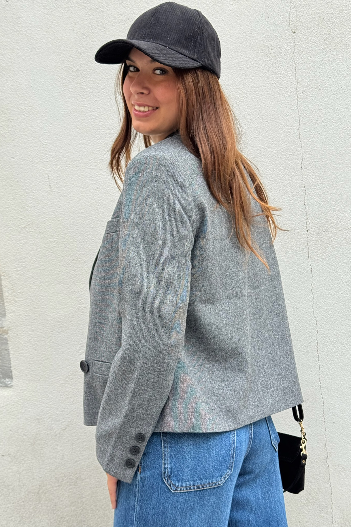 Blazer court gris chic b.young etona 8153 (4)