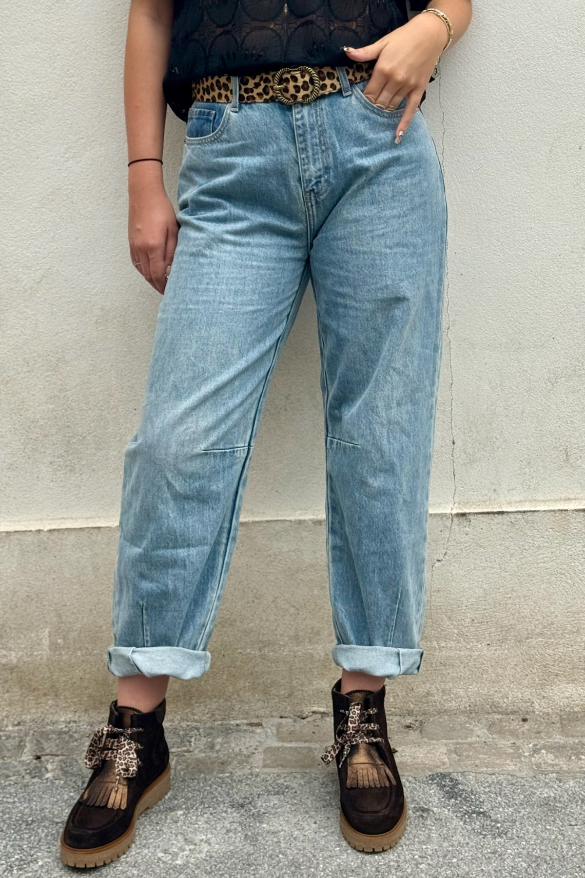 oraije jeans coupe ballon bleu JD612 (3)