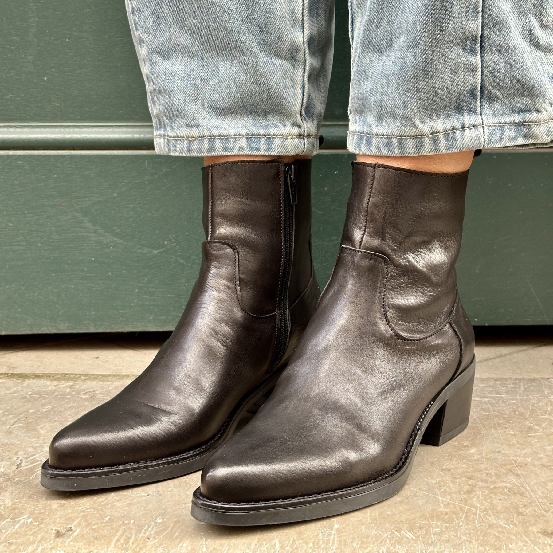 bottine ngy siquiera noir a talons en cuir (3)