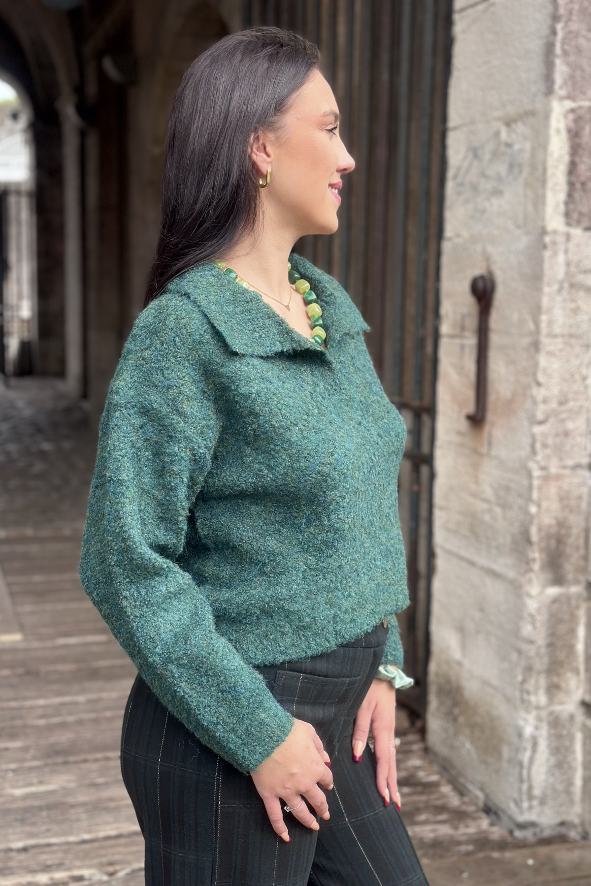 pull col v the korner vert avec col 25203293 sweater  (2)