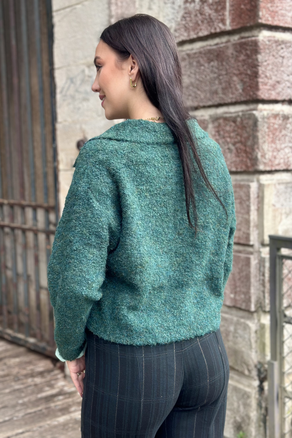 pull col v the korner vert avec col 25203293 sweater  (4)