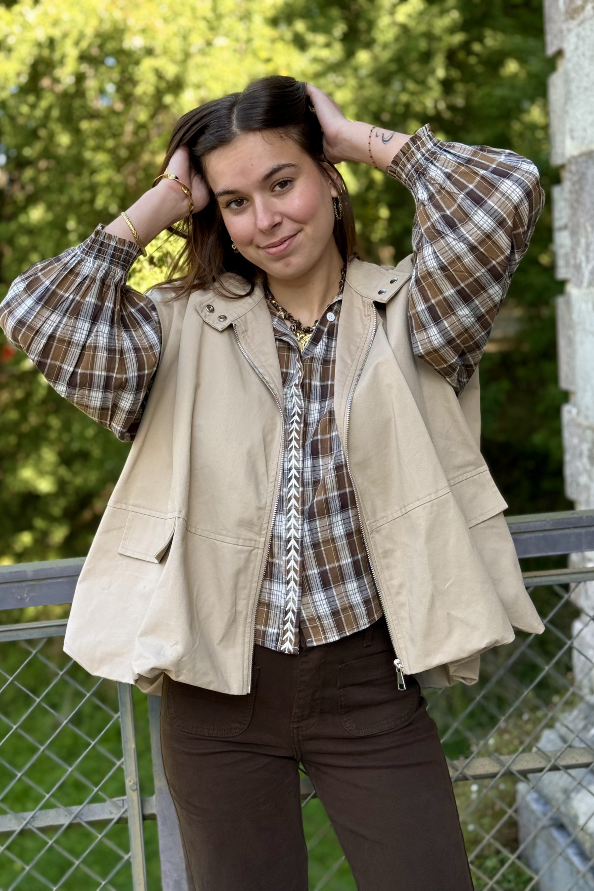 veste sans manches style trench BEIGE 1085 (3)