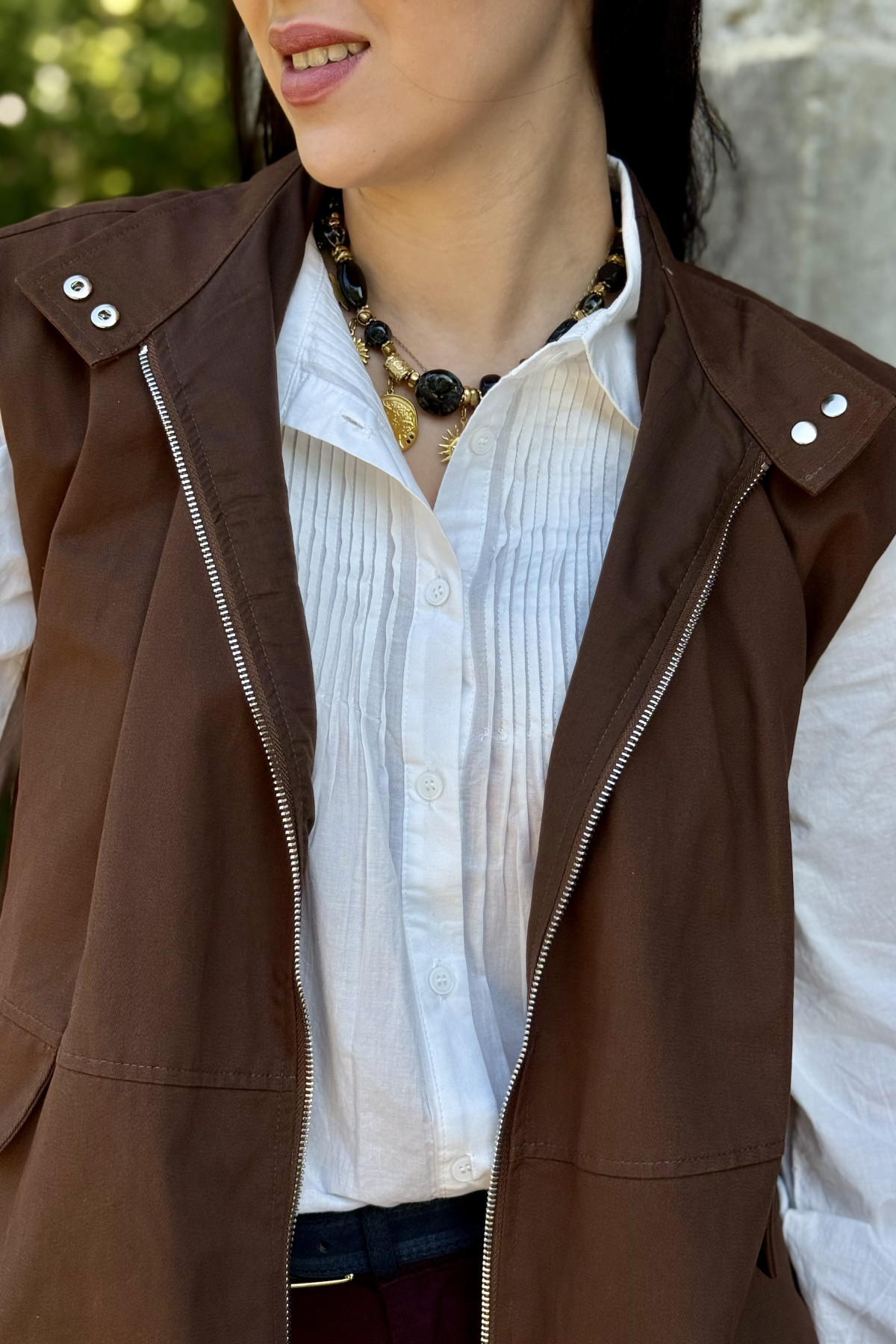 veste sans manche style trench marron 1085 (3)