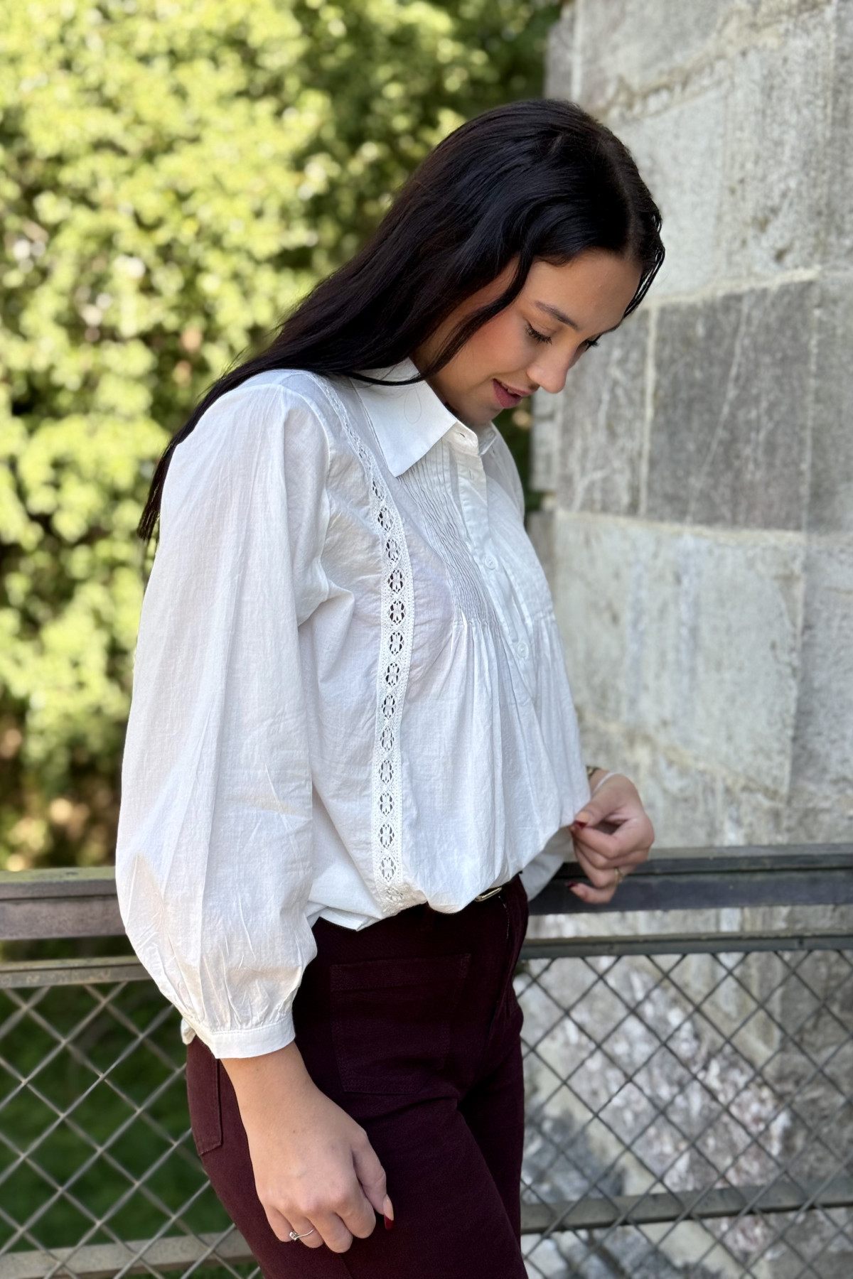 chemise senes 179 blanche avec broderies a l'avant  (3)