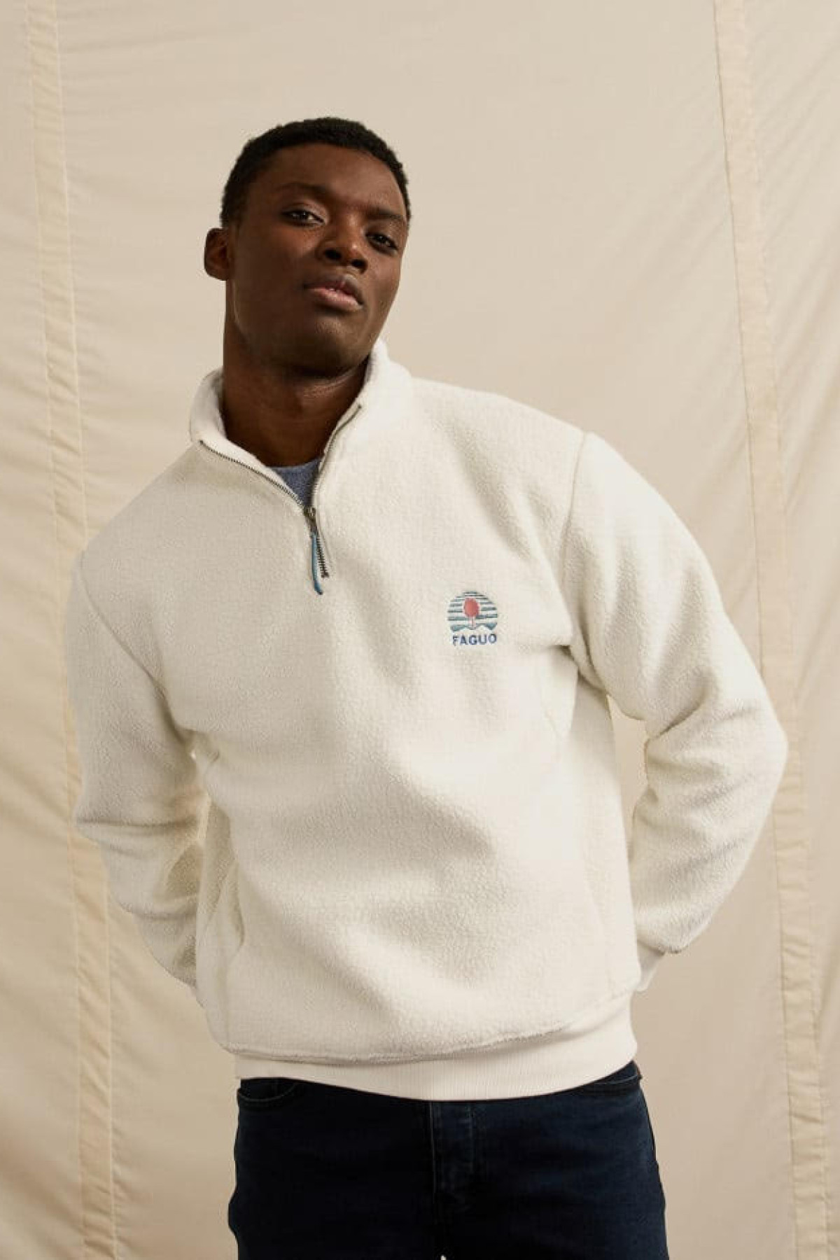 faguo pull camionneur polaire aubiac beige (1)