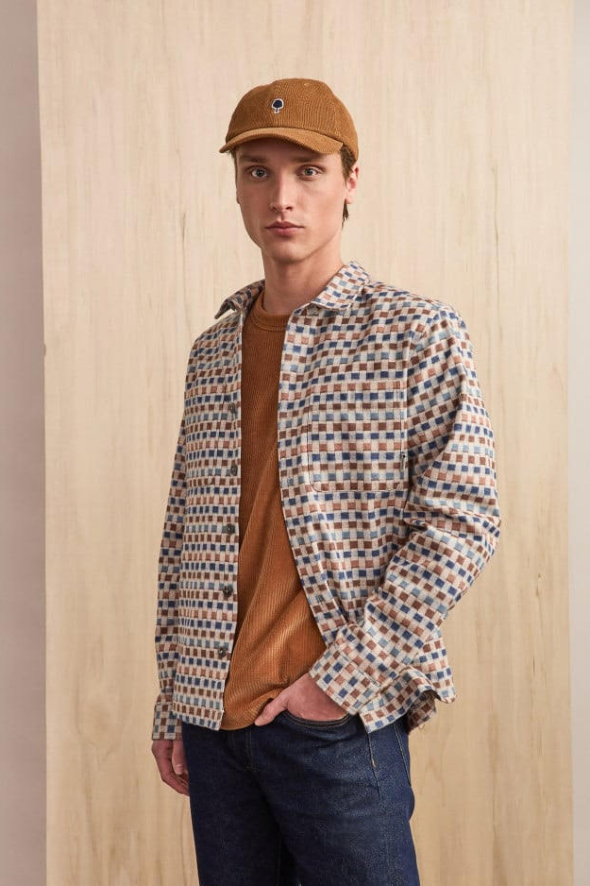faguo surchemise clemont beige & camel (1)