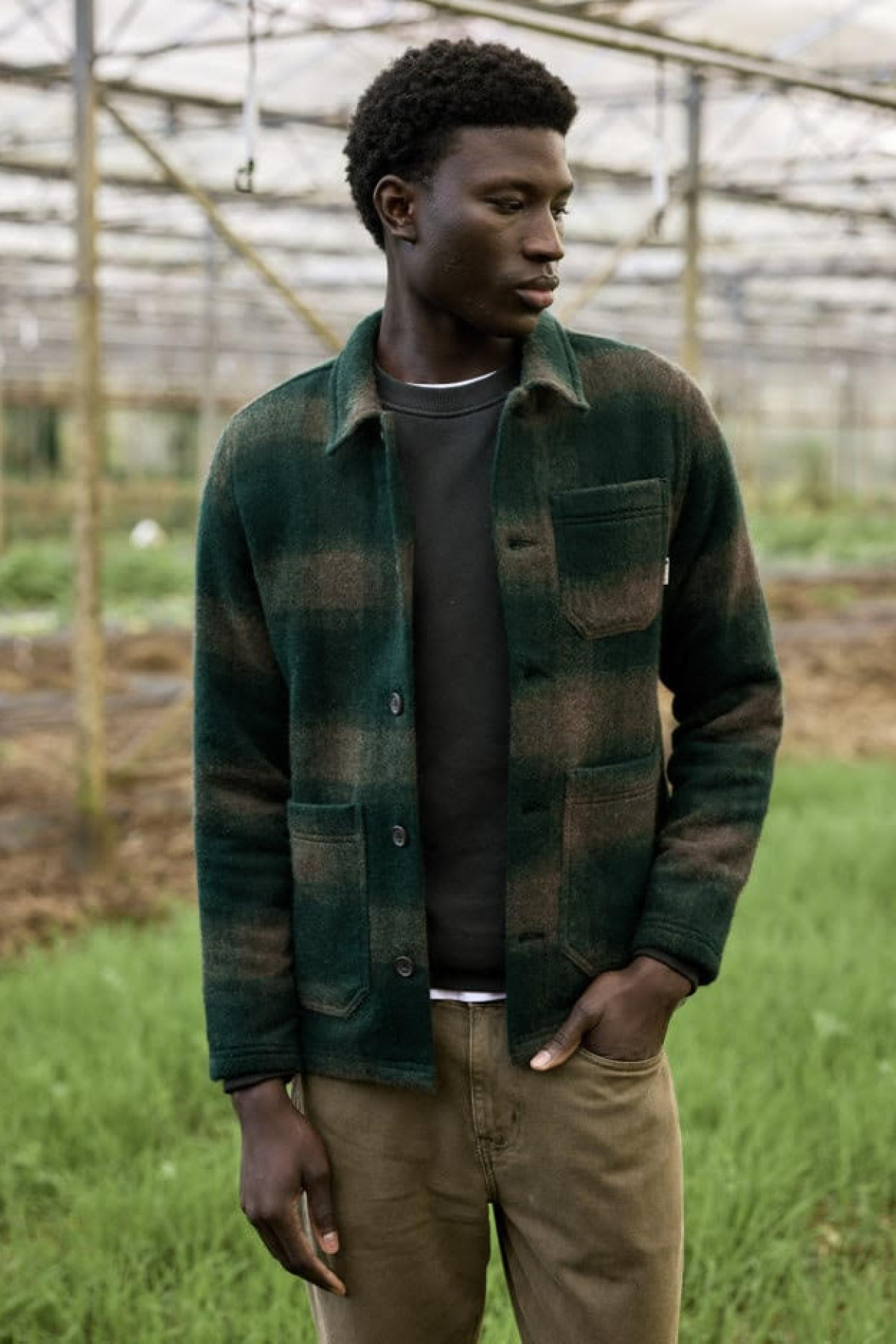 faguo veste lorge vert & beige clair (1)