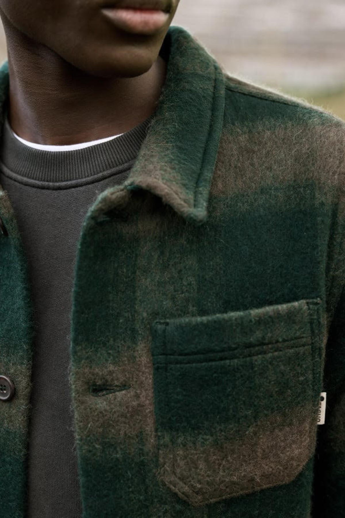faguo veste lorge vert & beige clair (2)