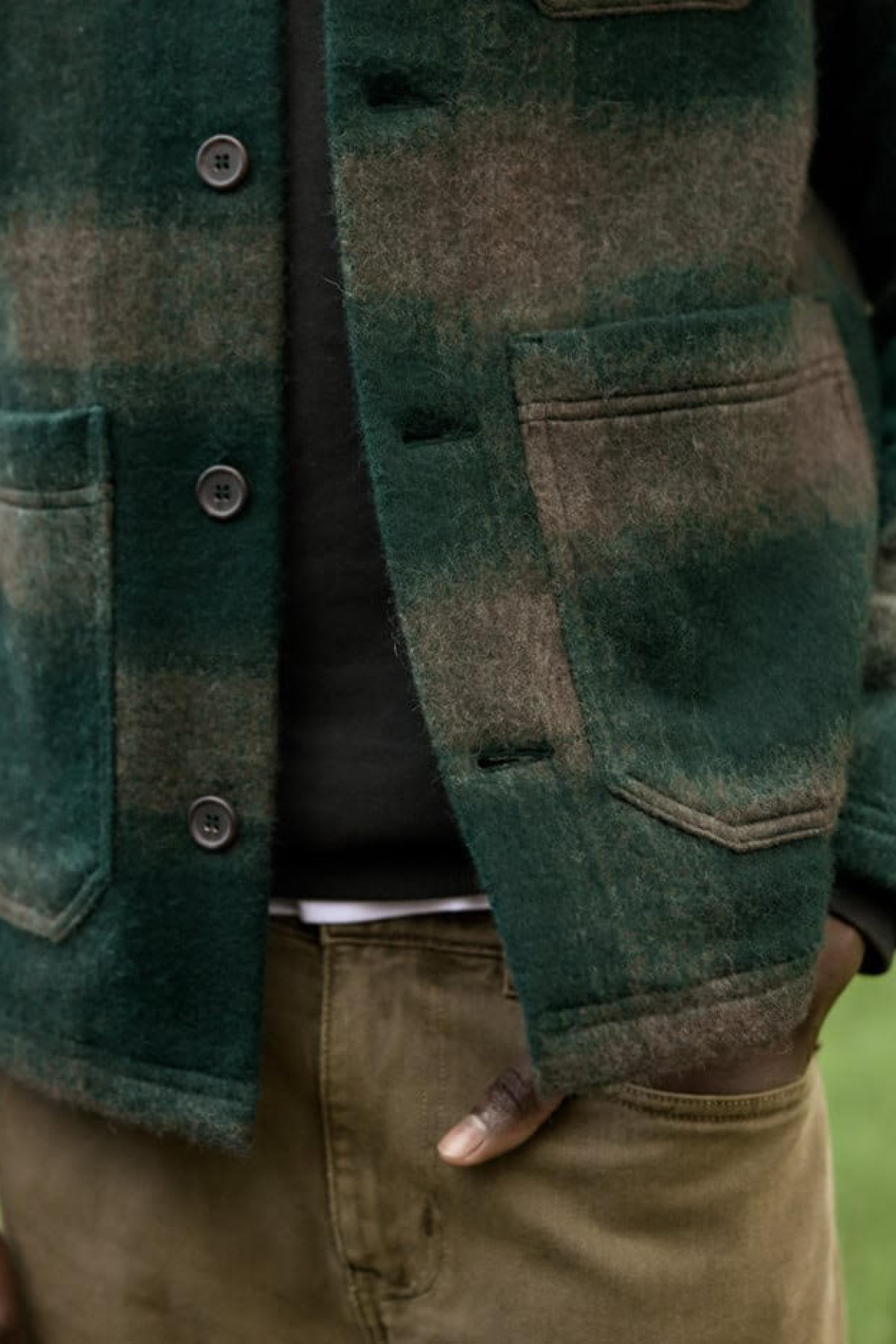 faguo veste lorge vert & beige clair (3)